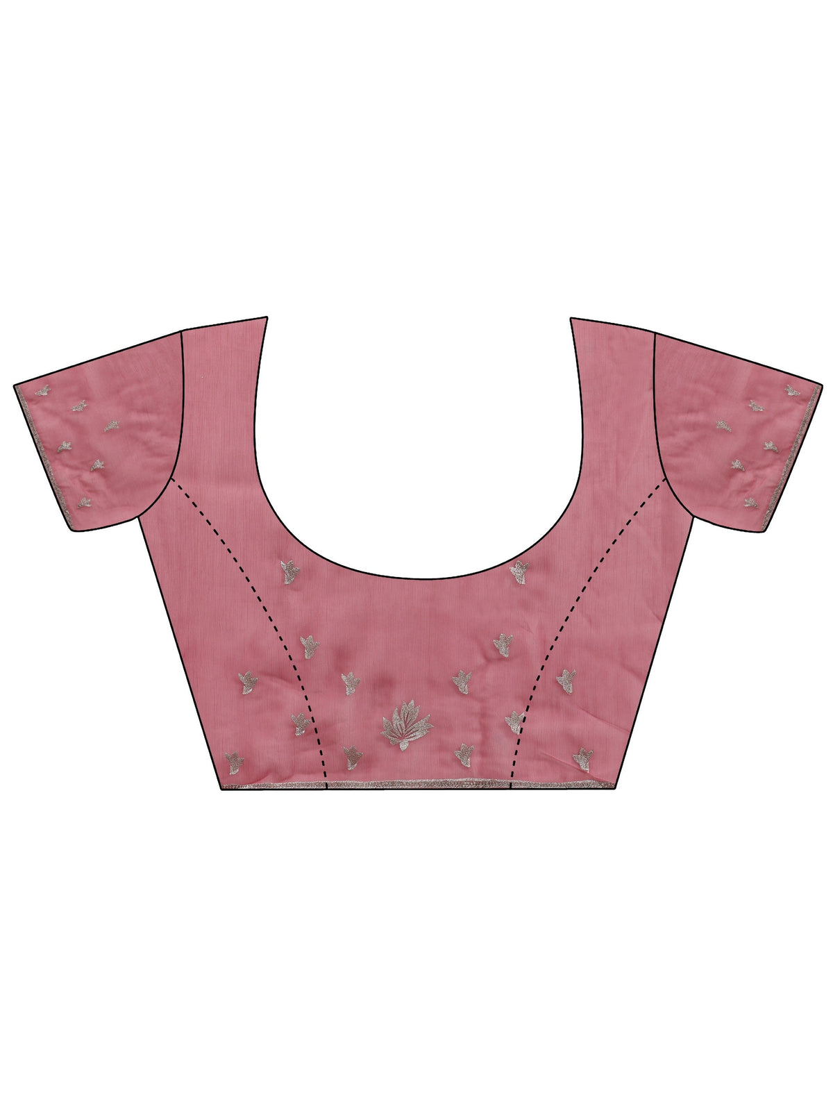 Anouk Dusty Rose Pink Floral Embroidered Chiffon Saree