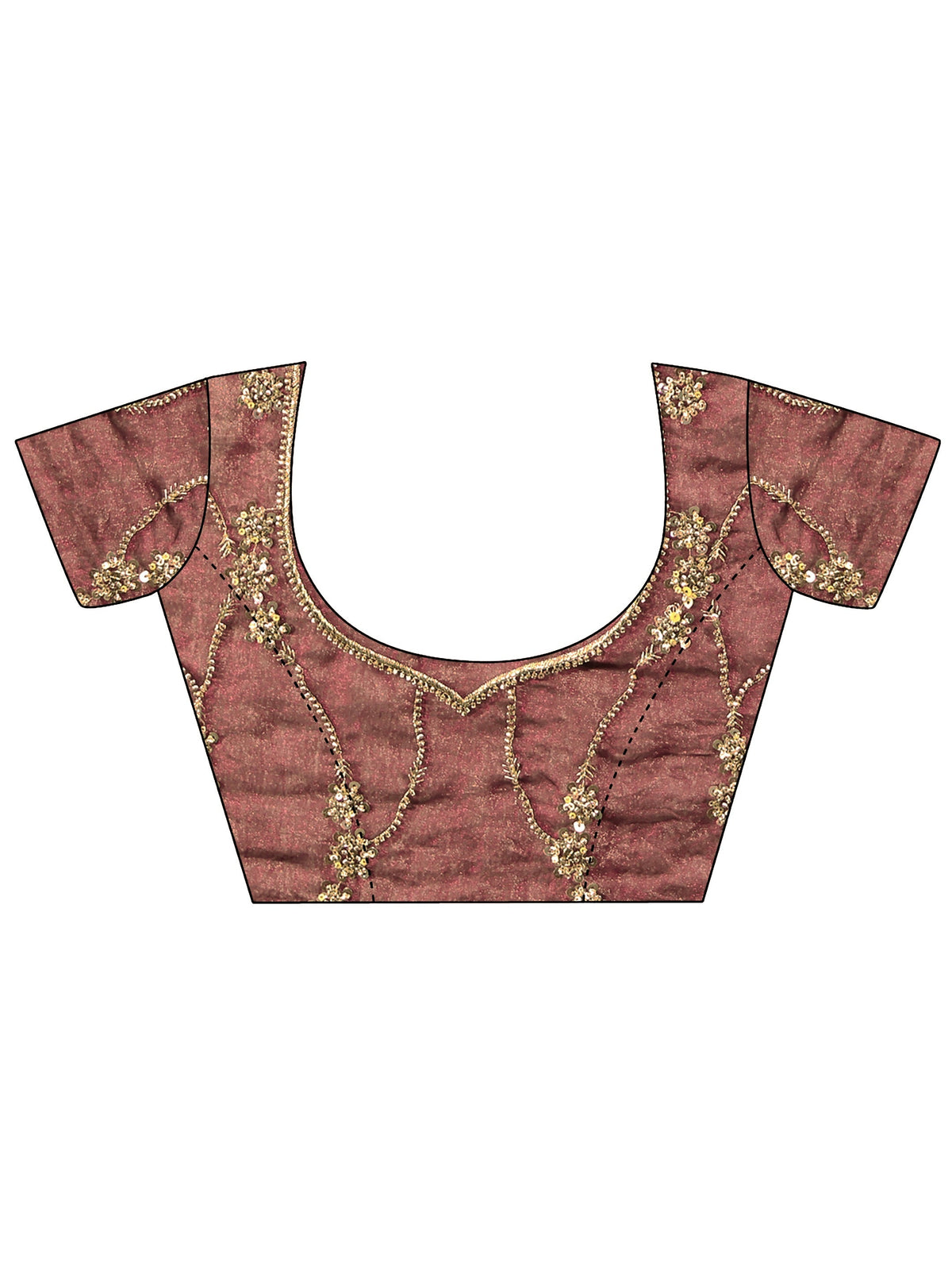 Anouk Art Maroon Embellished Tissue Saree