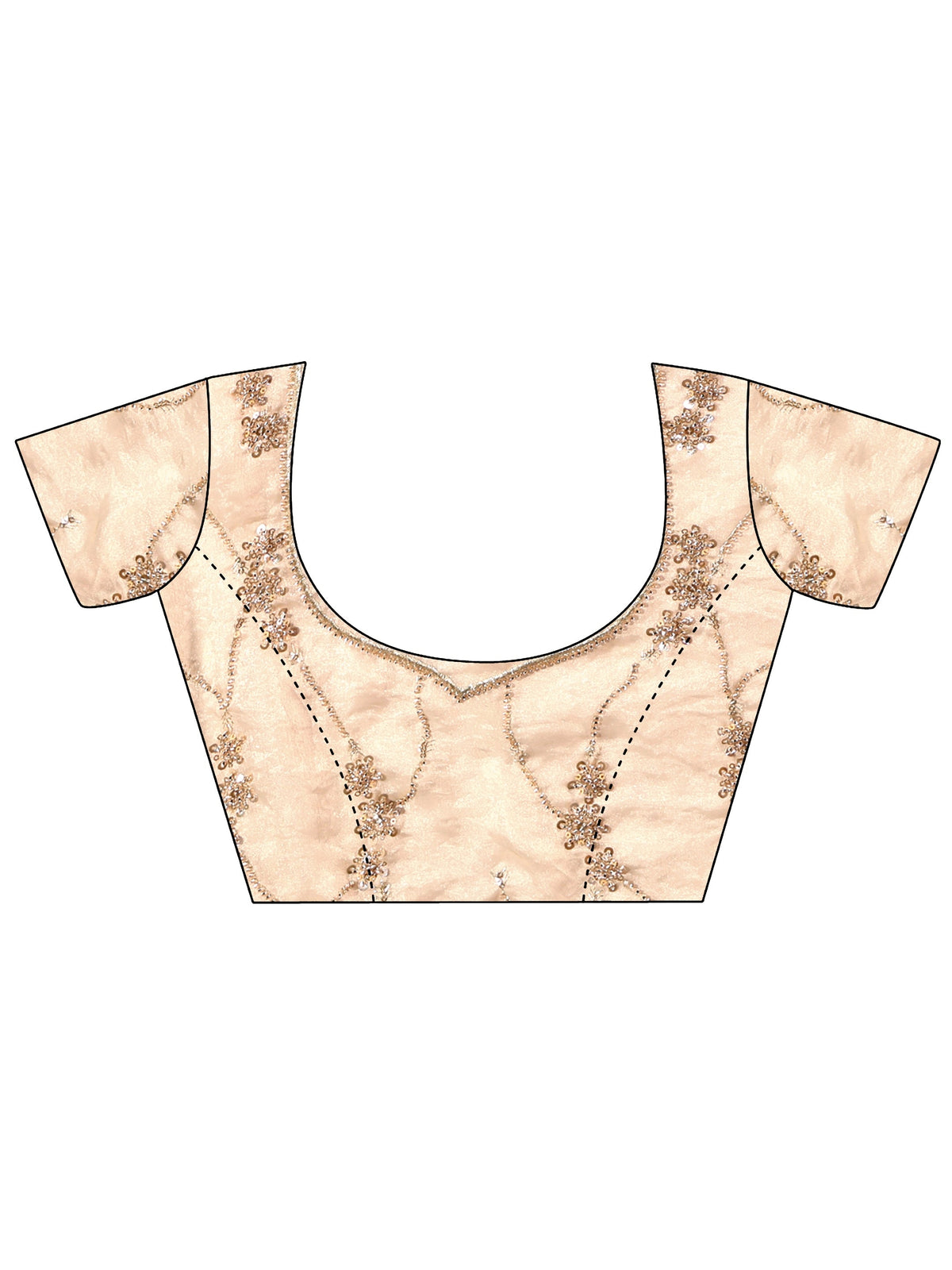 Anouk Art Cream Embellished Tissue Saree
