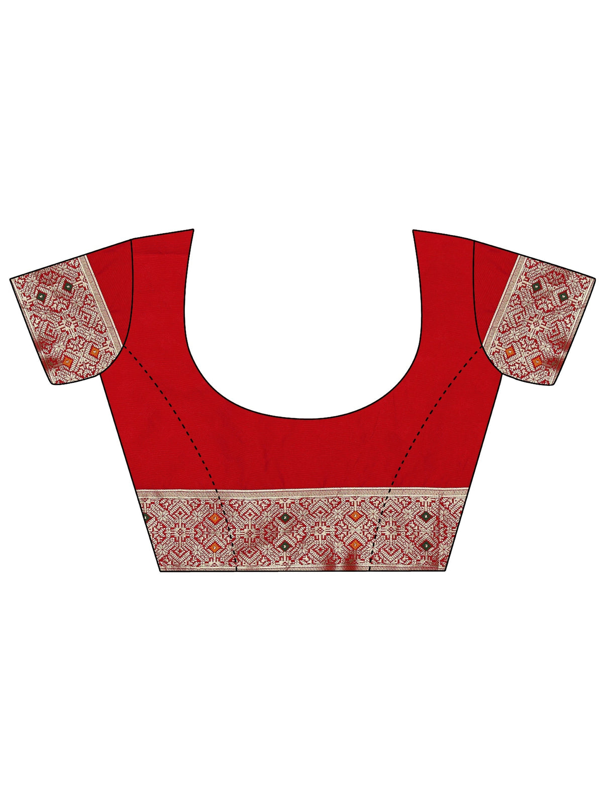 Anouk Vermilion Red Banarasi Silk Blend Saree