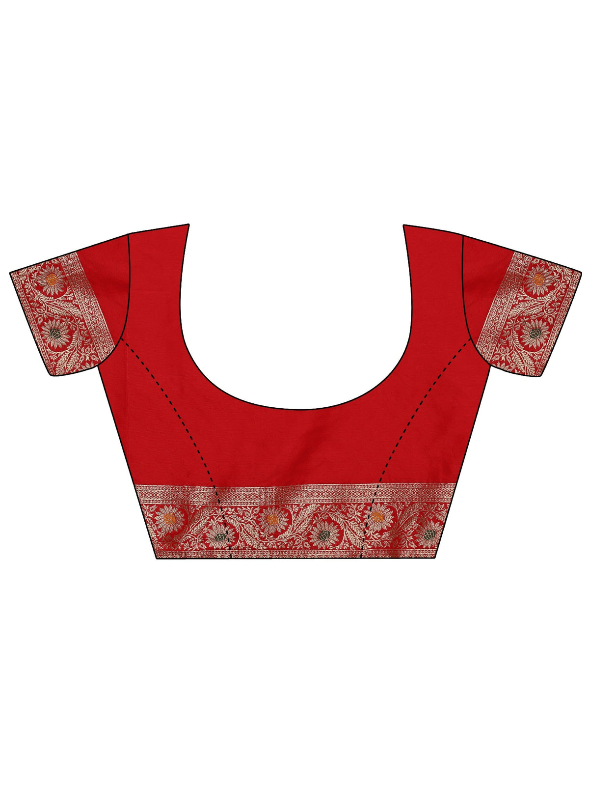Anouk Vermilion Red Gharchola Silk Blend Saree