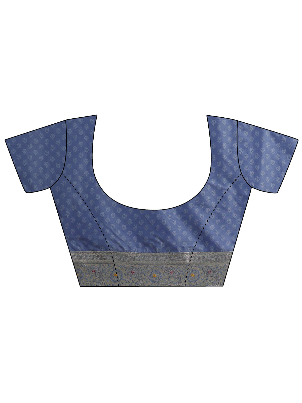 Anouk Dusty Blue Banarasi Silk Blend Saree