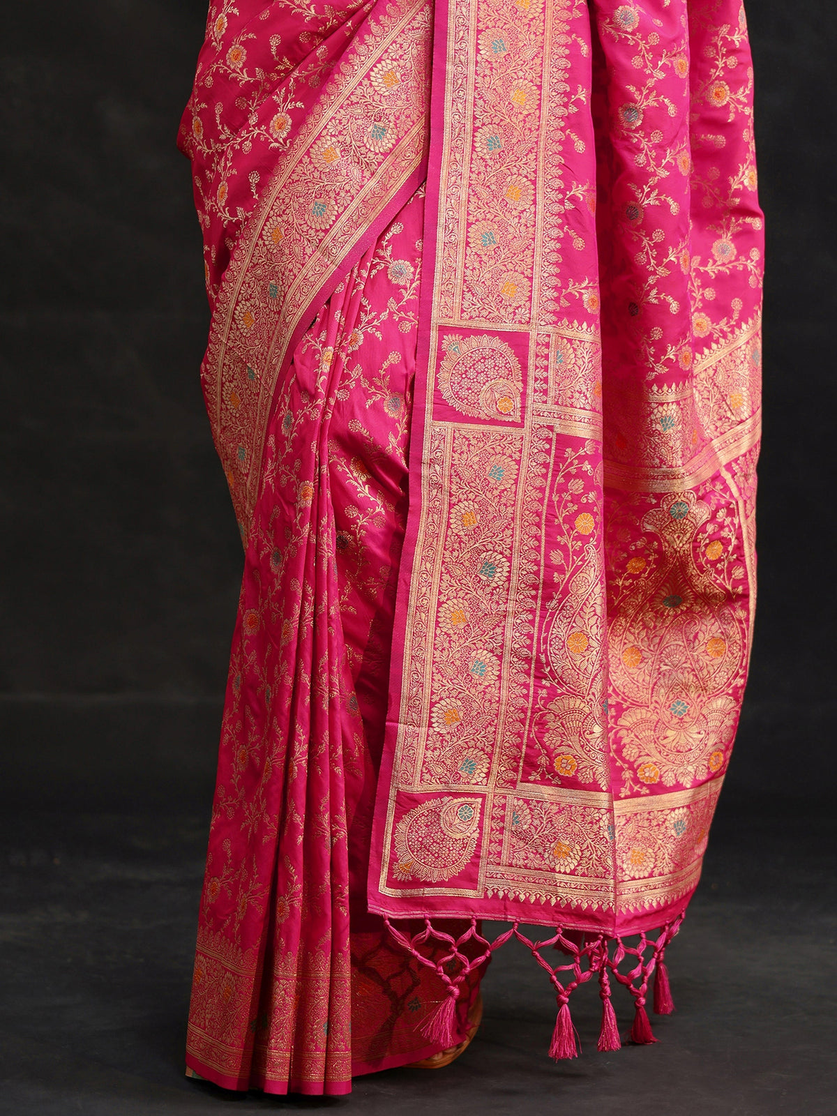Anouk Rani Pink Meenakari Banarasi Silk Blend Saree