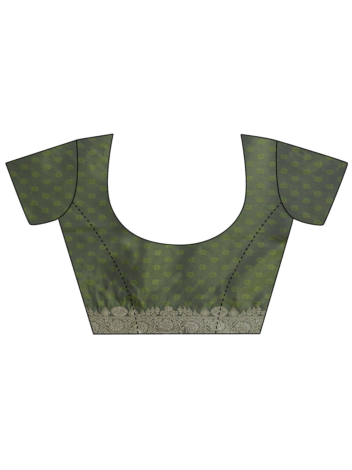 Anouk Dusty Olive Green Banarasi Silk Blend Saree