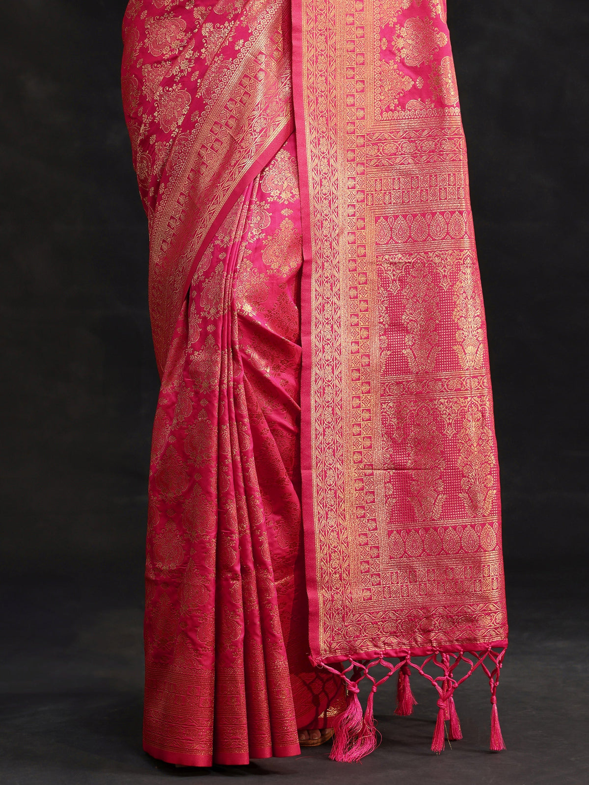 Anouk Rani Pink Banarasi Silk Blend Saree