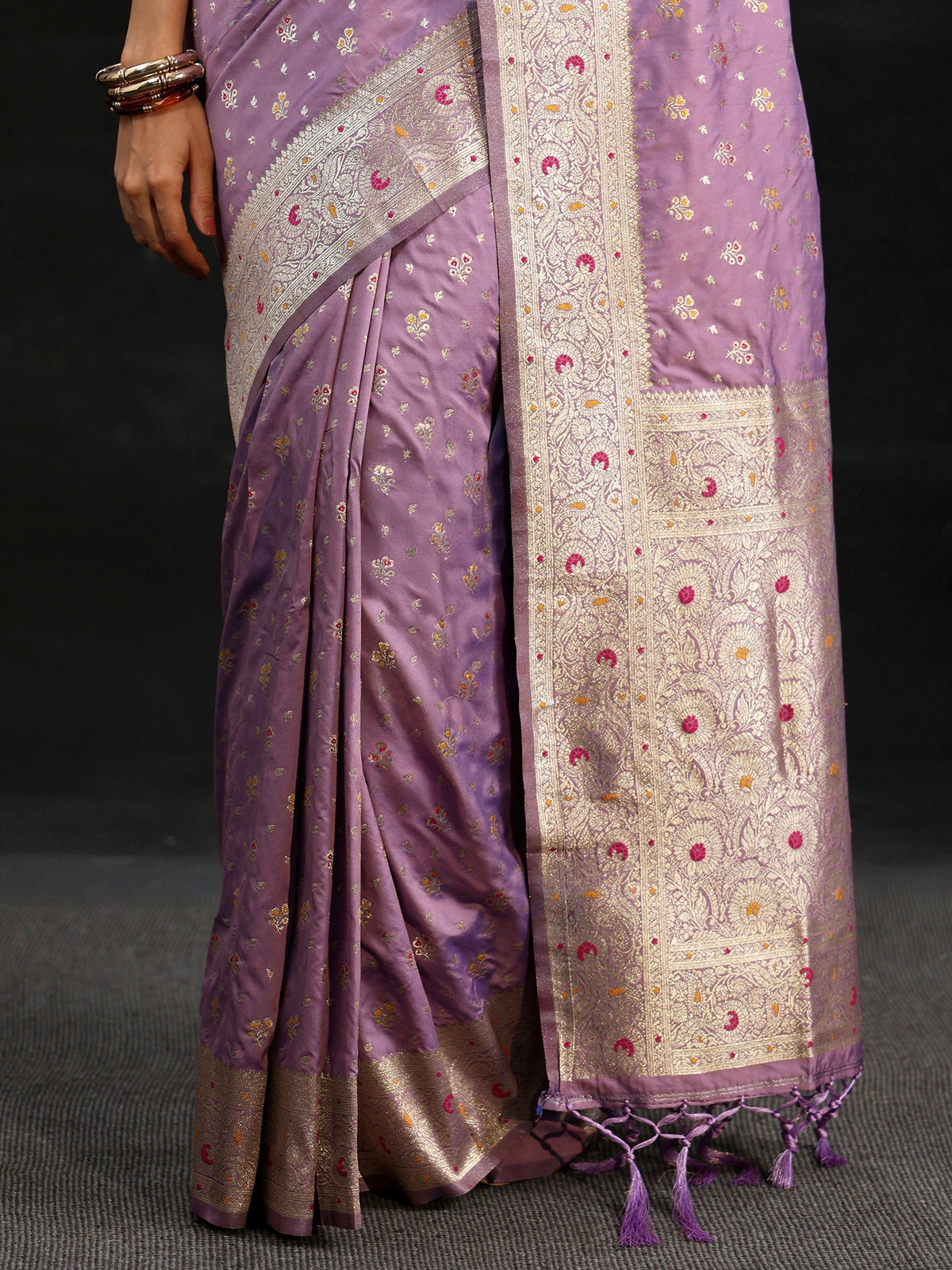 Anouk Lavender Banarasi Silk Blend Saree