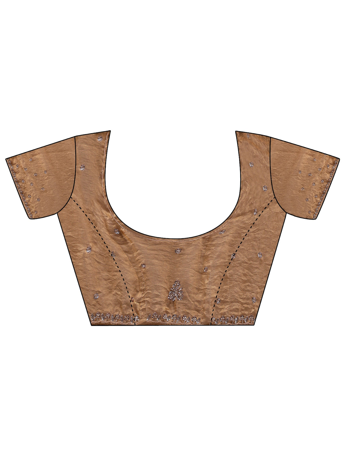Anouk Brown Embellished Tissue Saree
