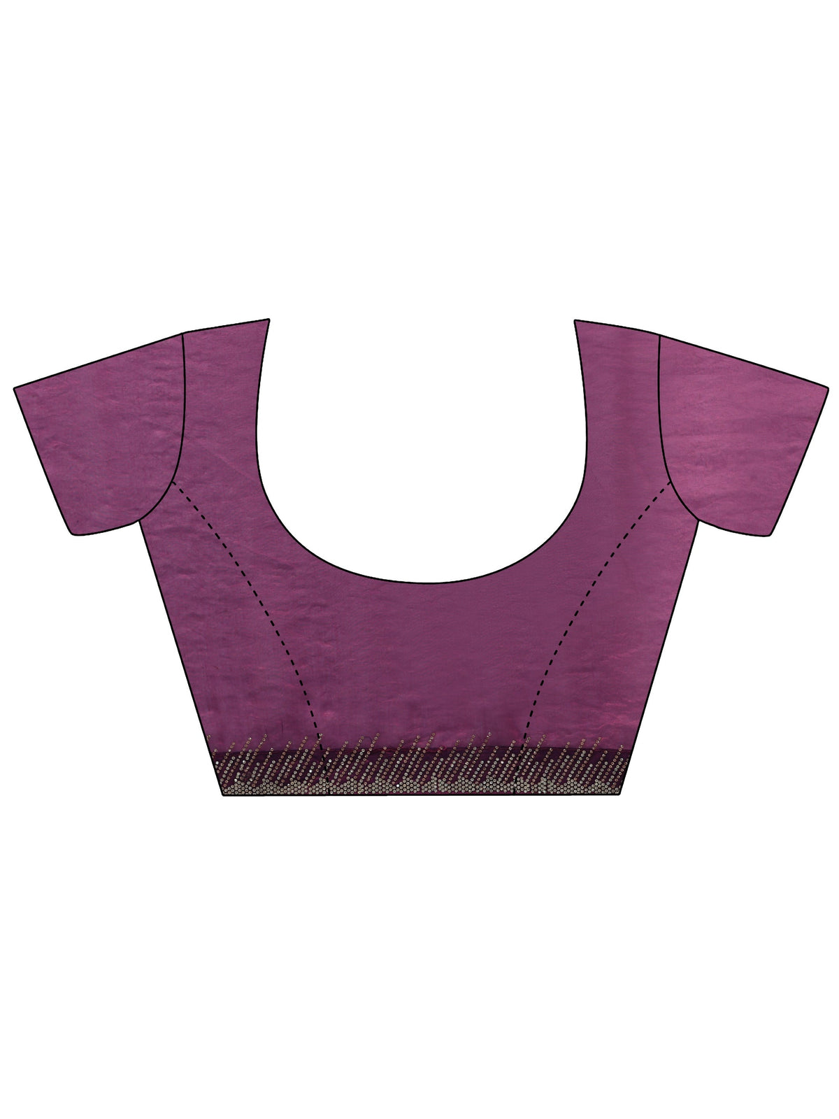 Anouk Plum Purple Stone Work Striped Embellished Tissue Saree