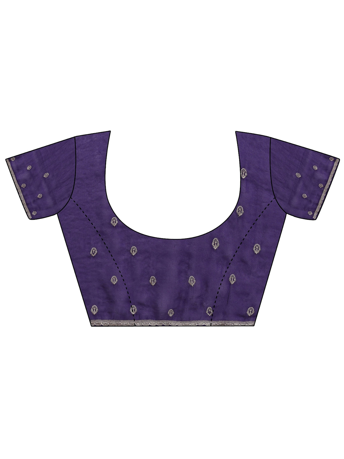 Anouk Amethyst Purple Tissue Saree with Floral Embellishments