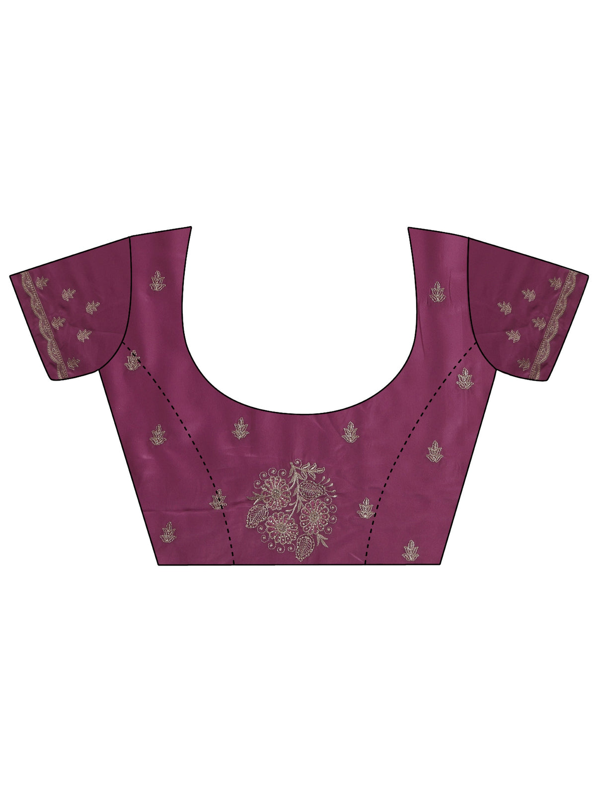 Anouk Dusty Rose Pink Floral Embroidered Satin Saree