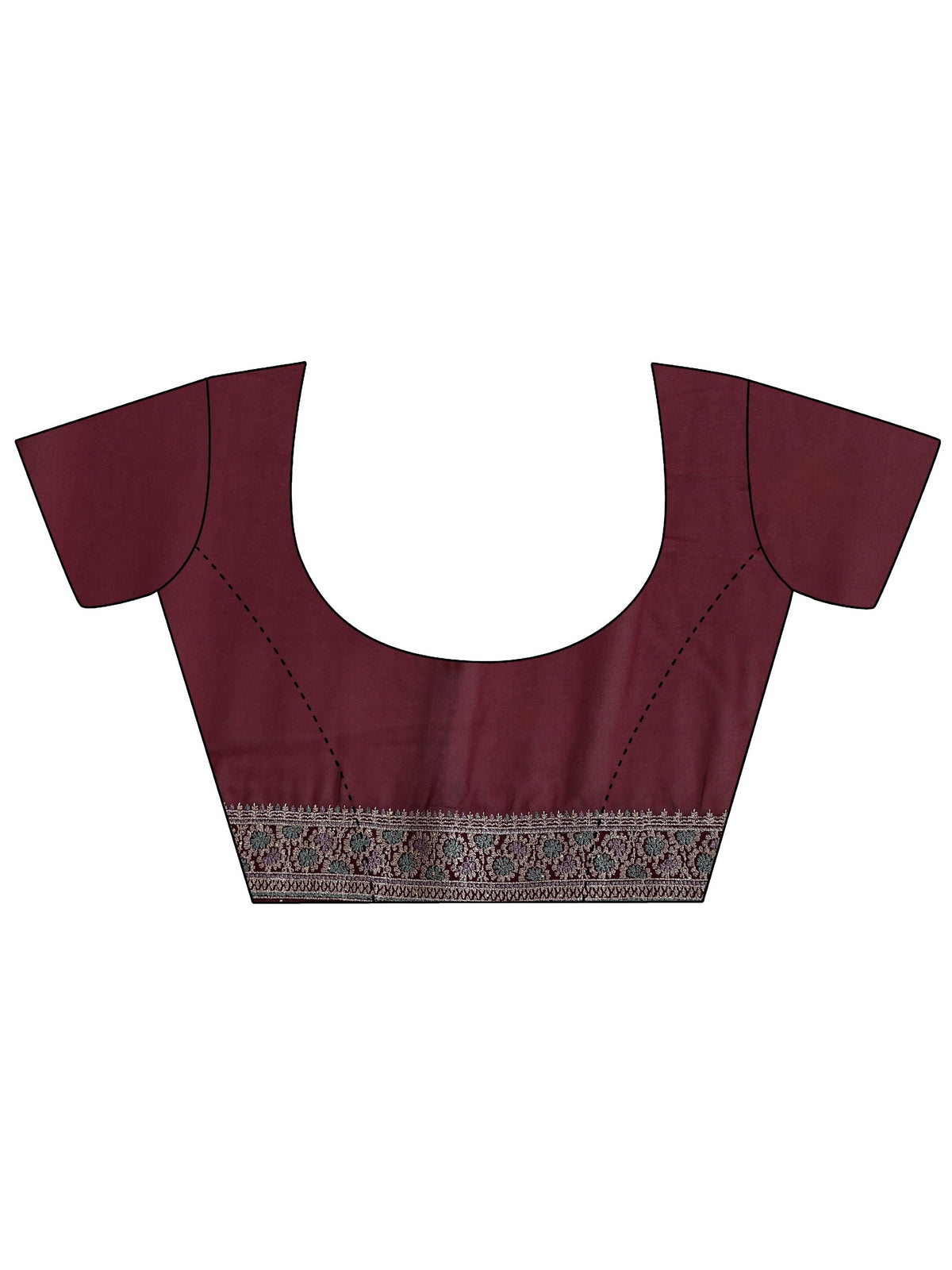 Anouk Wine Red Floral  Embroidered Georgette Saree