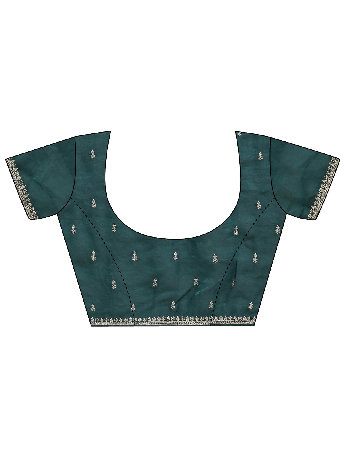 Anouk Teal Green Embellished Tissue Saree
