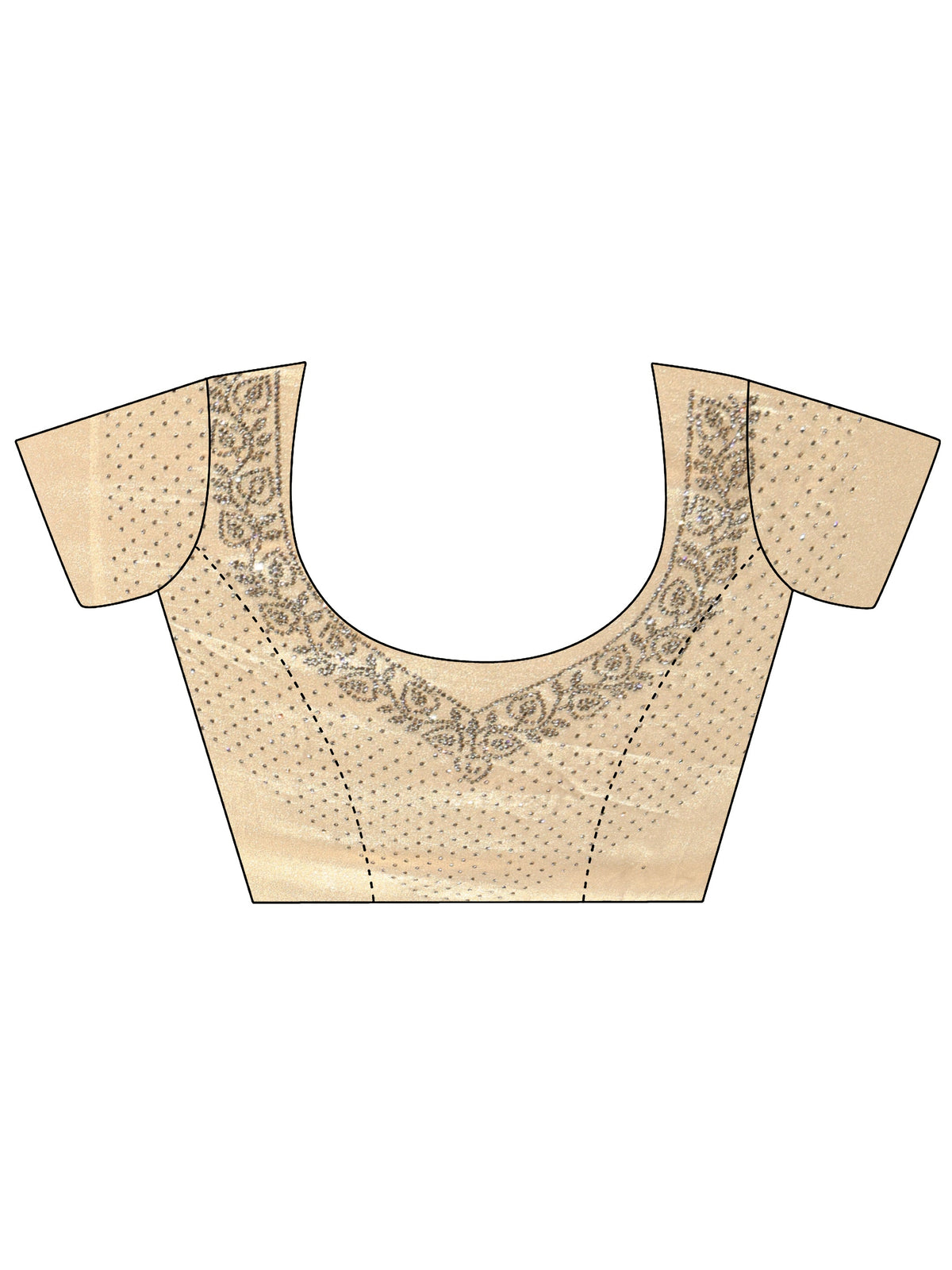 Anouk Art Cream Embellished Tissue Saree