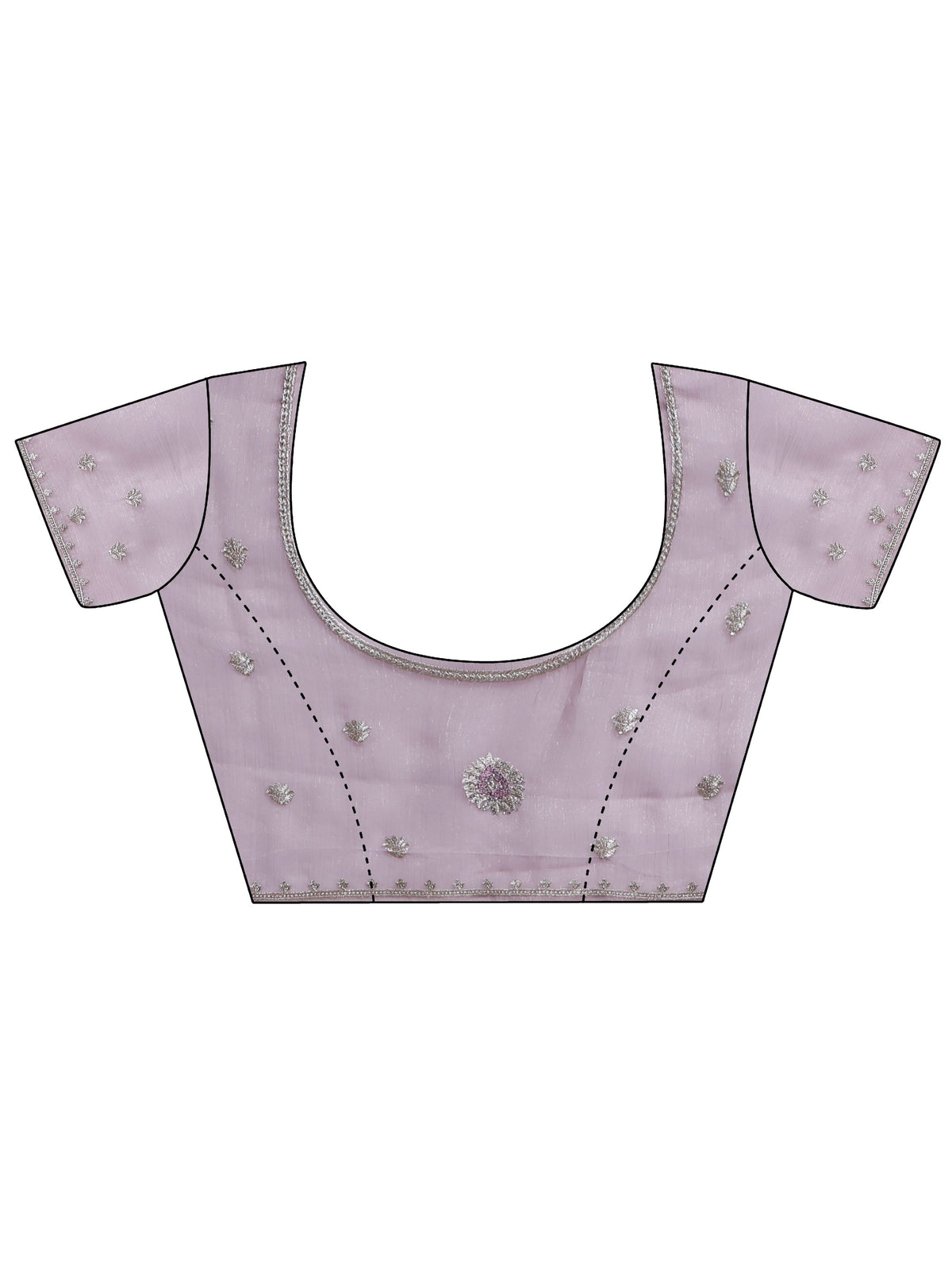 Anouk Lavender Floral Embroidered Chiffon Saree