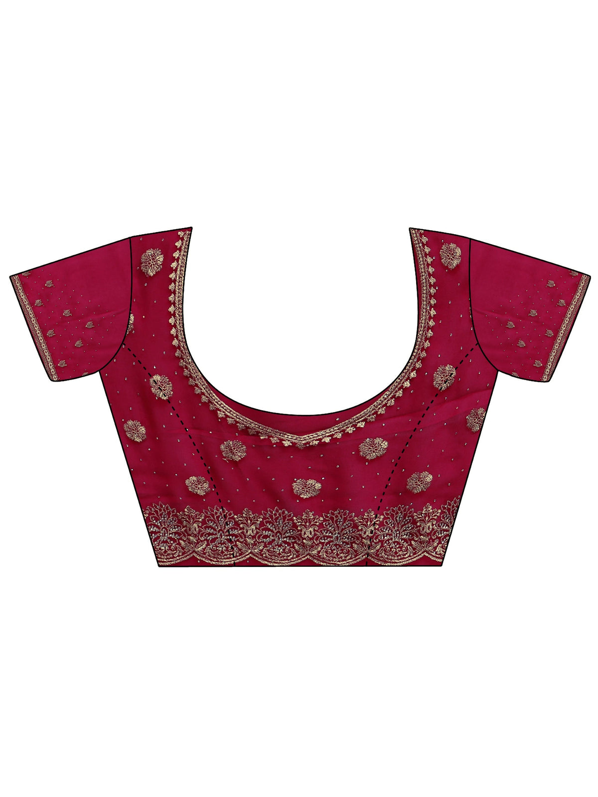 Anouk Pink Floral Embroidered Georgette Saree