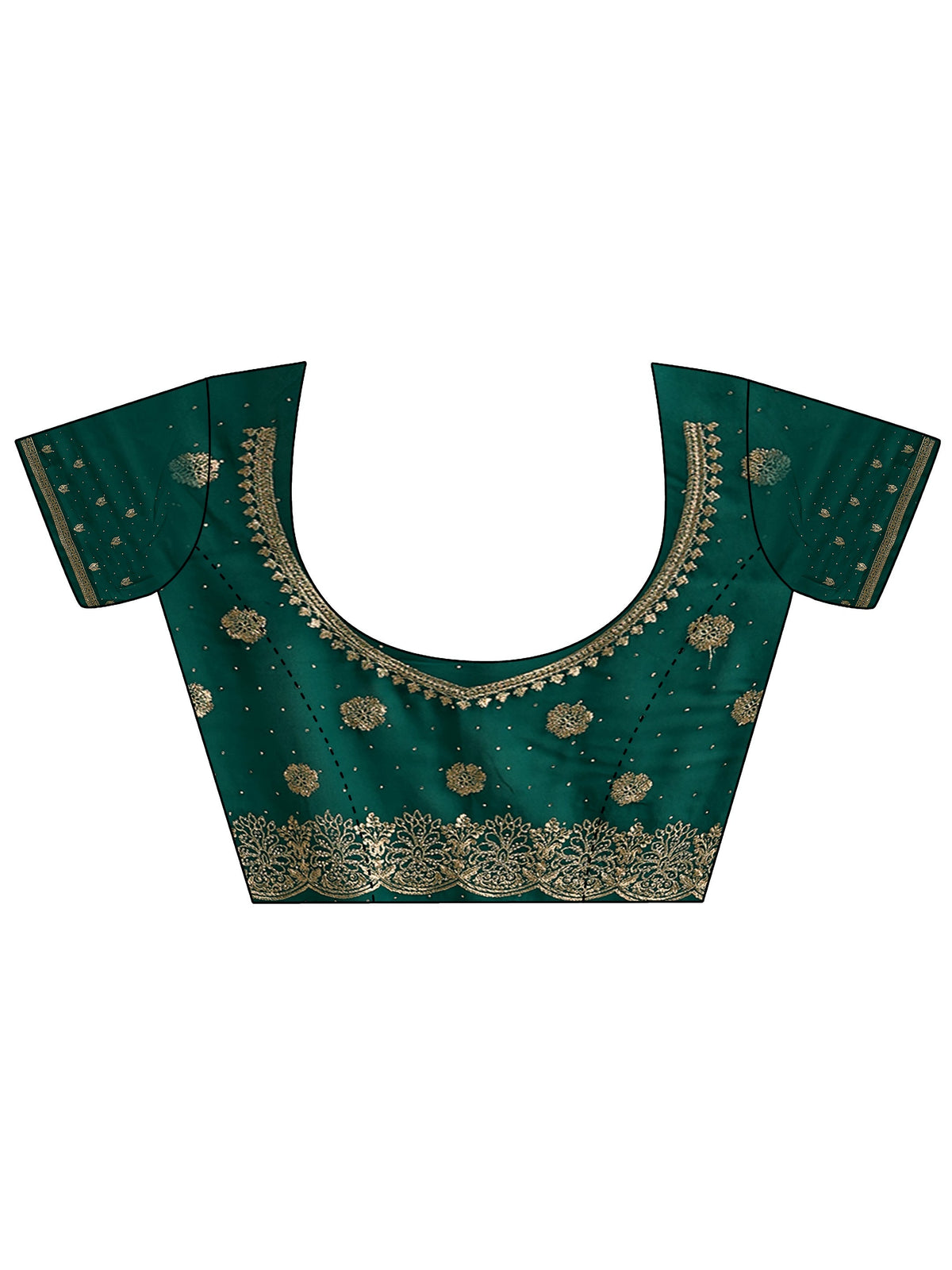 Anouk Bottle Green Floral Embroidered Georgette Saree