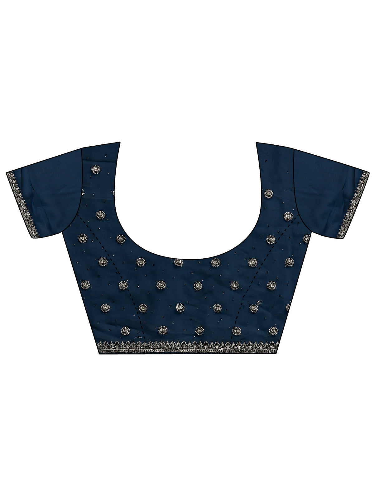 Anouk Blue Embroidered Georgette Saree