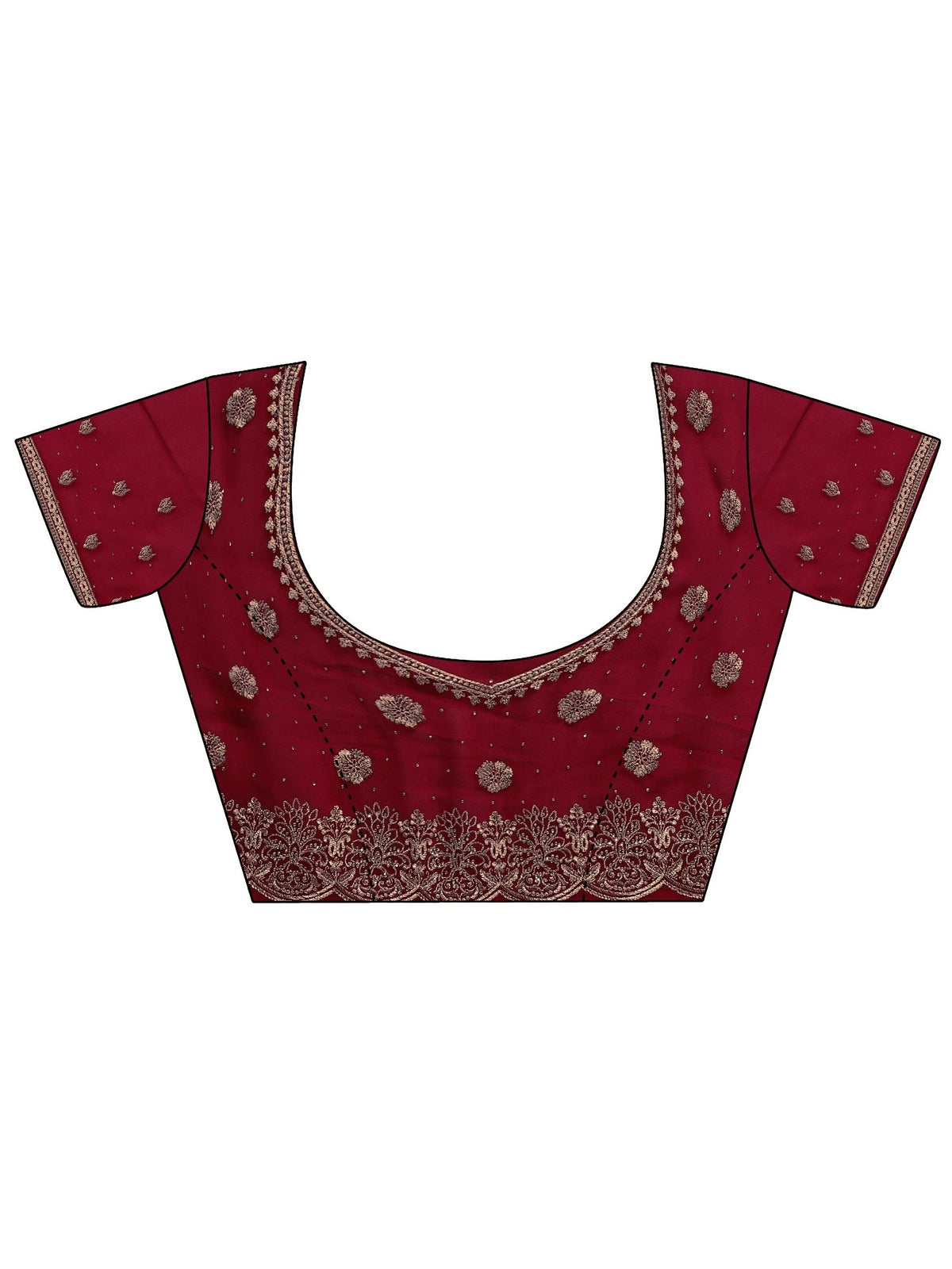 Anouk Pink Floral Embroidered Georgette Saree