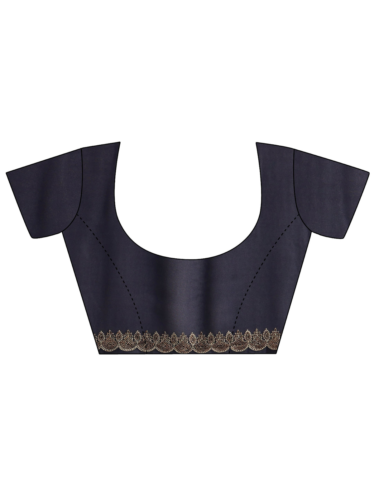 Anouk Navy Blue Floral Embroidered Georgette Saree