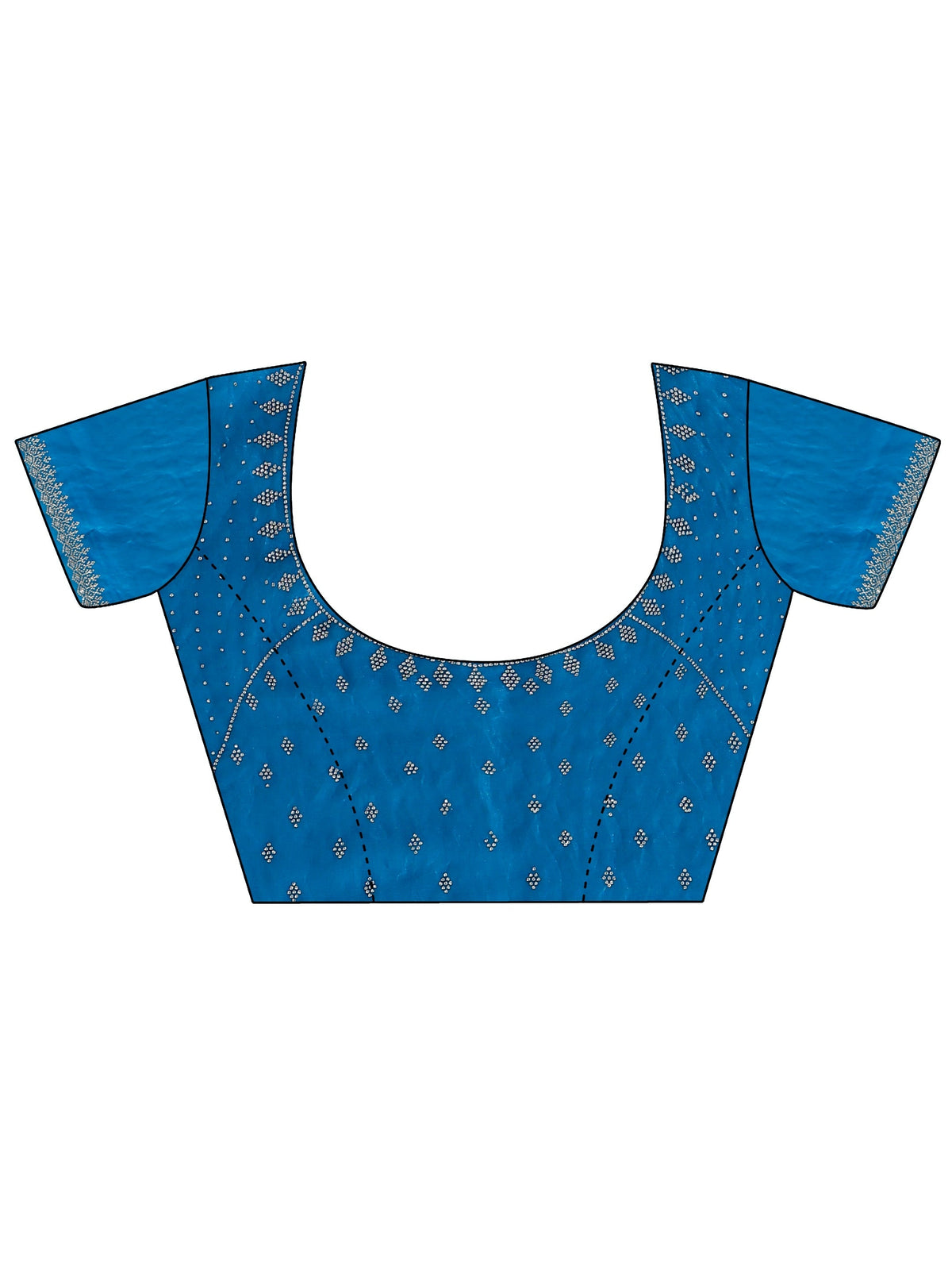 Anouk Blue Solid Tissue Saree