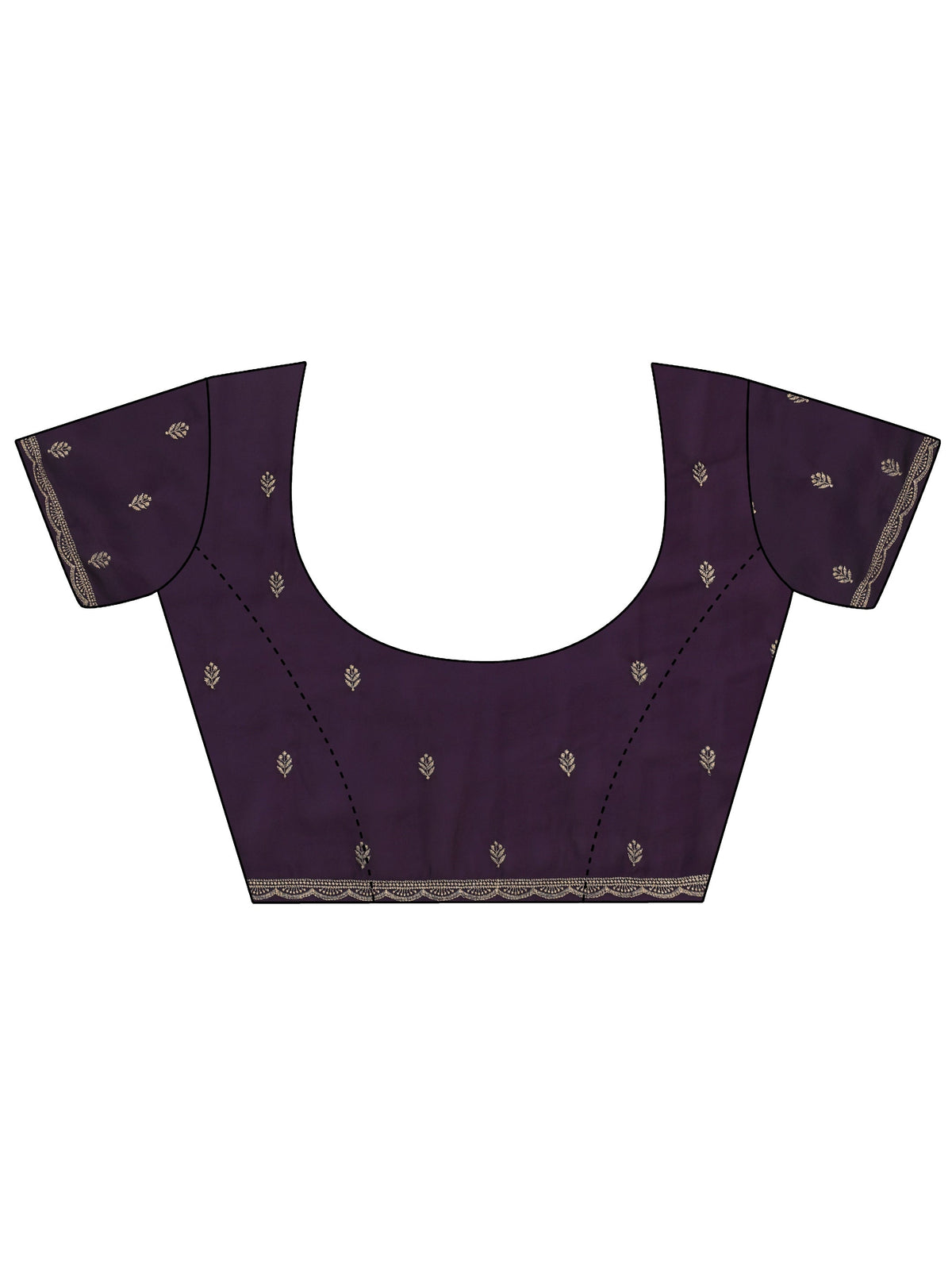 Anouk Aubergine Purple Floral Embroidered Georgette Saree