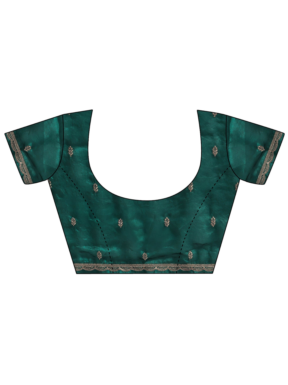 Anouk Bottle Green Floral Embroidered Georgette Saree