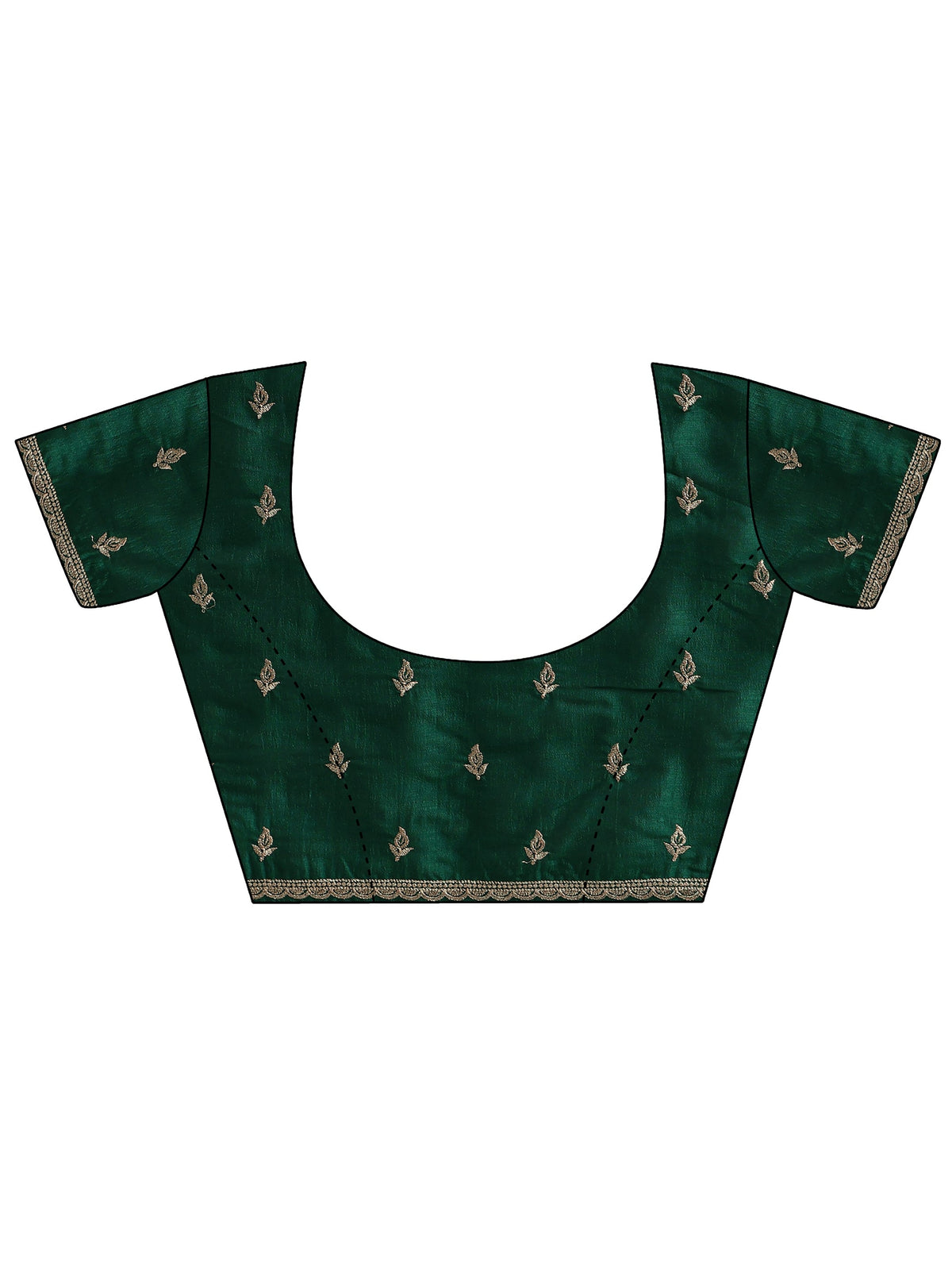 Anouk Bottle Green Stone Work Embelllished Silk Blend Saree