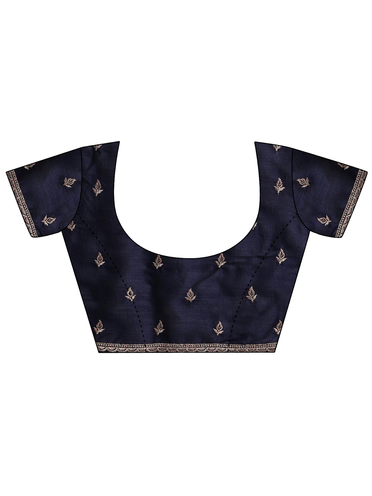 Anouk Navy Blue Stone Work Embelllished Silk Blend Saree