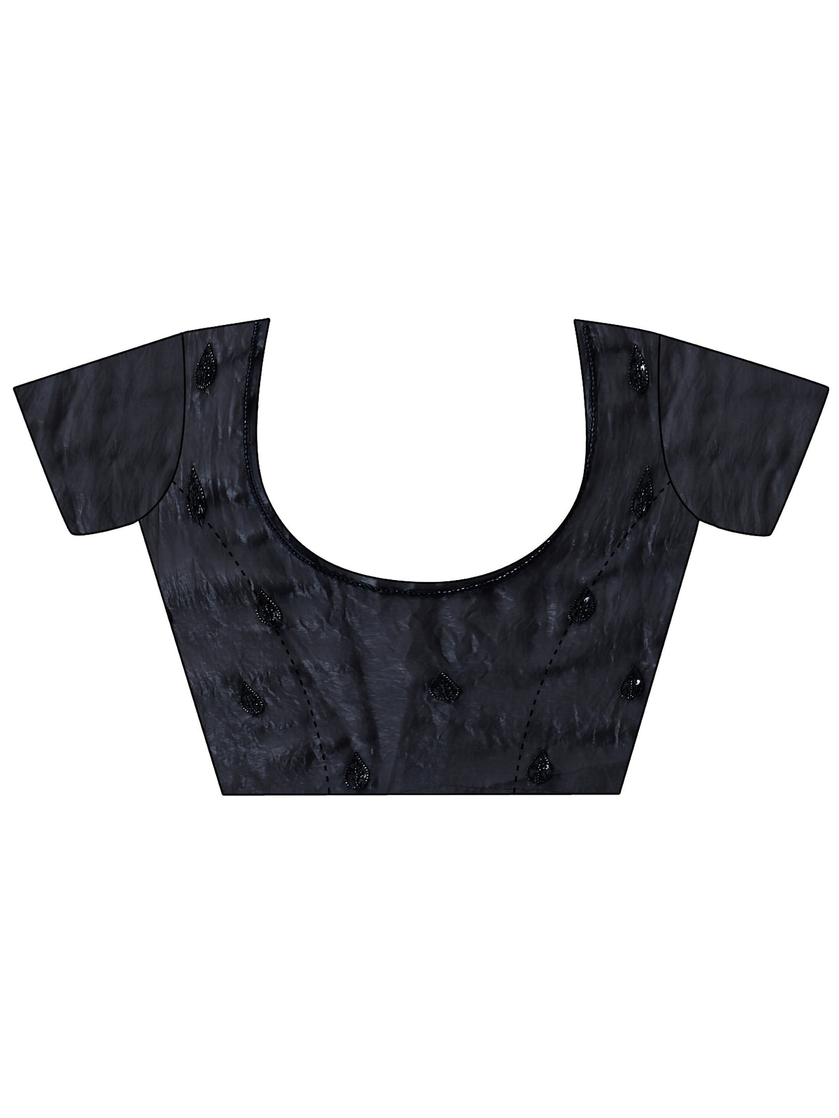 Anouk Black Embellished Tissue Saree
