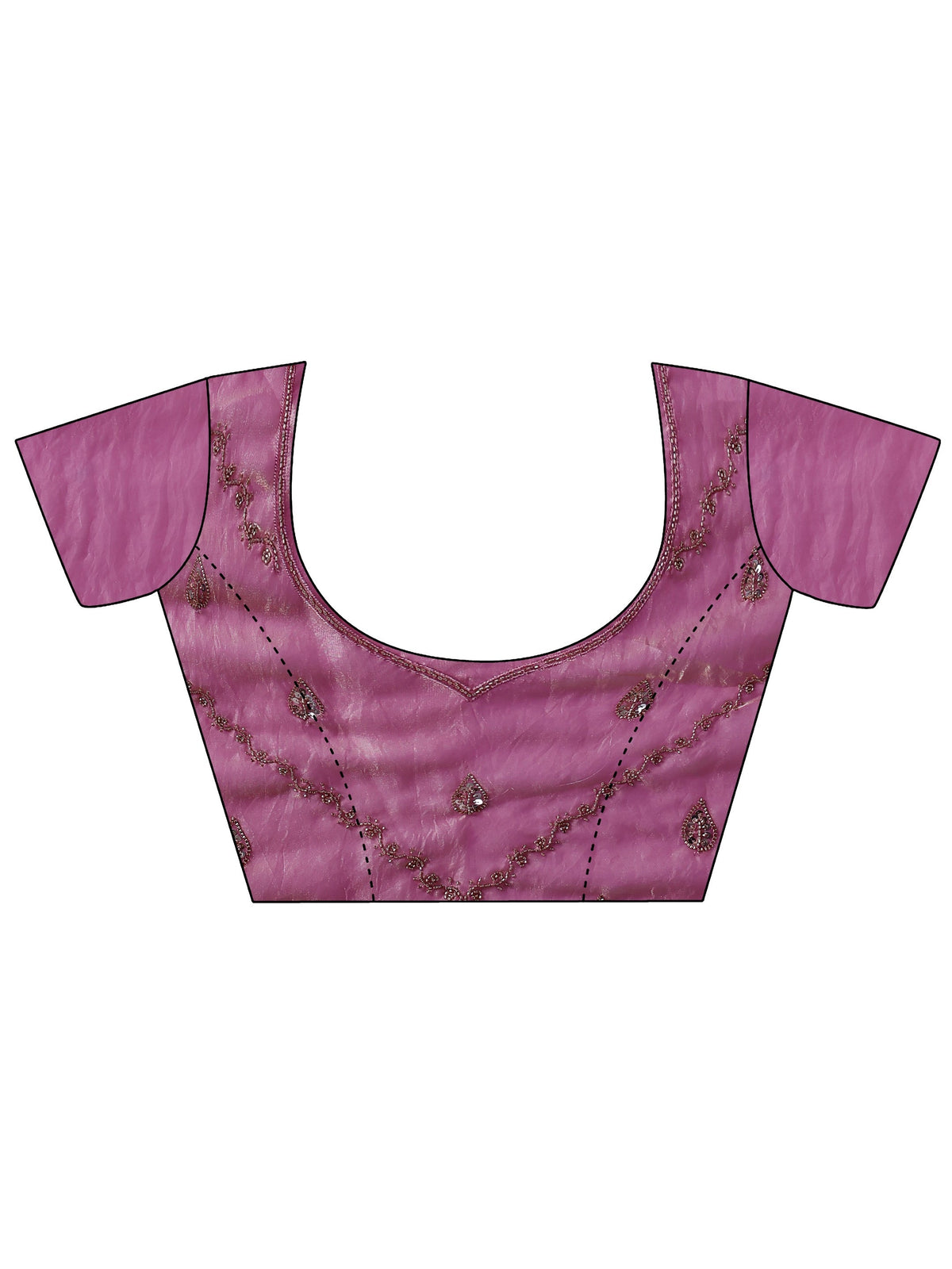 Anouk Pink Embellished Tissue Saree