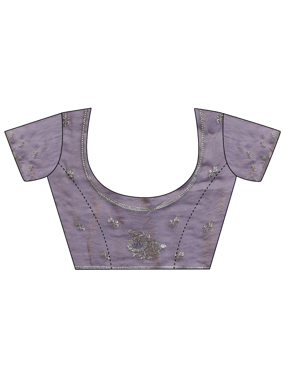 Anouk Lavender Floral Embroidered Tissue Saree