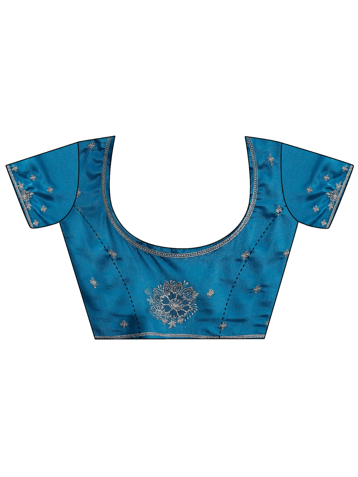 Anouk Green Floral Embroidered Tissue Saree
