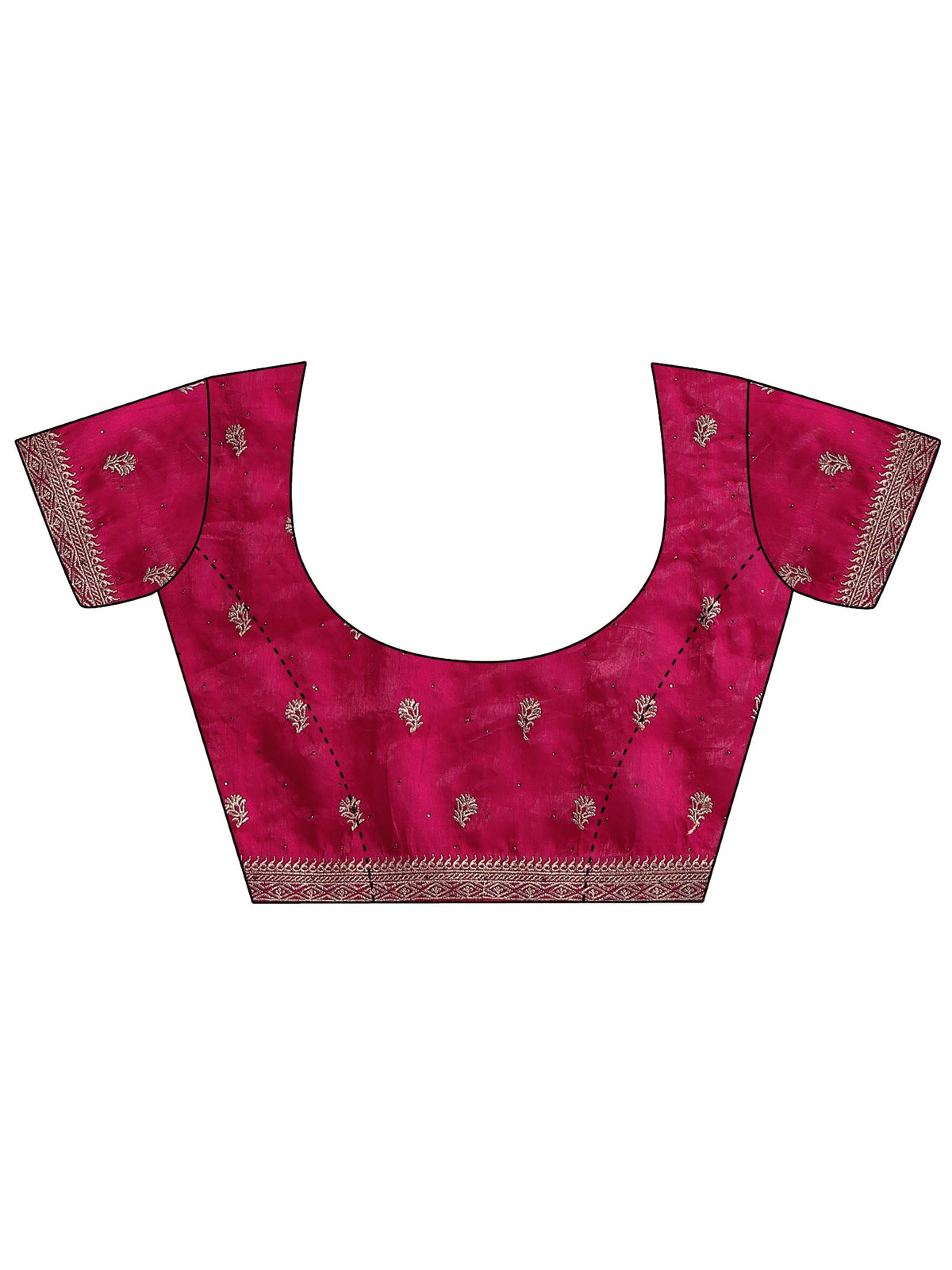 Anouk Rani Pink Embroidered Tissue Saree