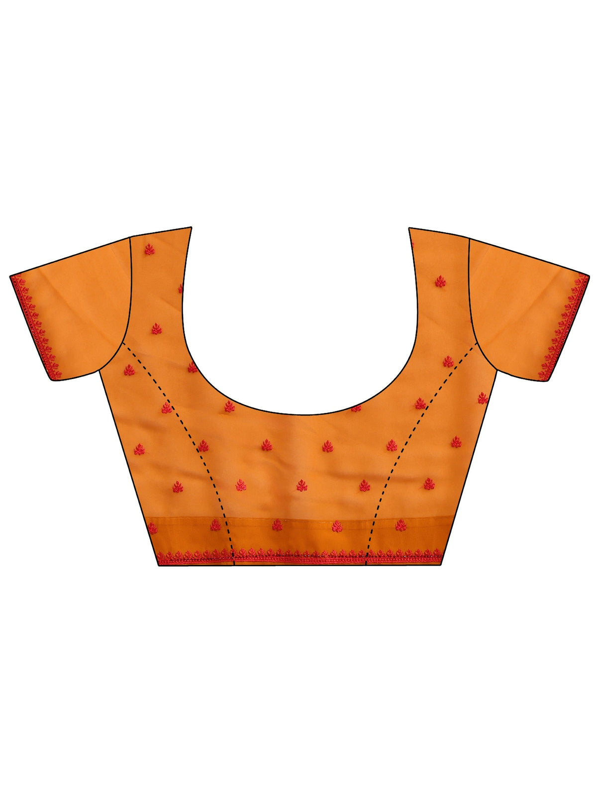 Anouk Pulp Orange Georgette Saree with Embroidered Border