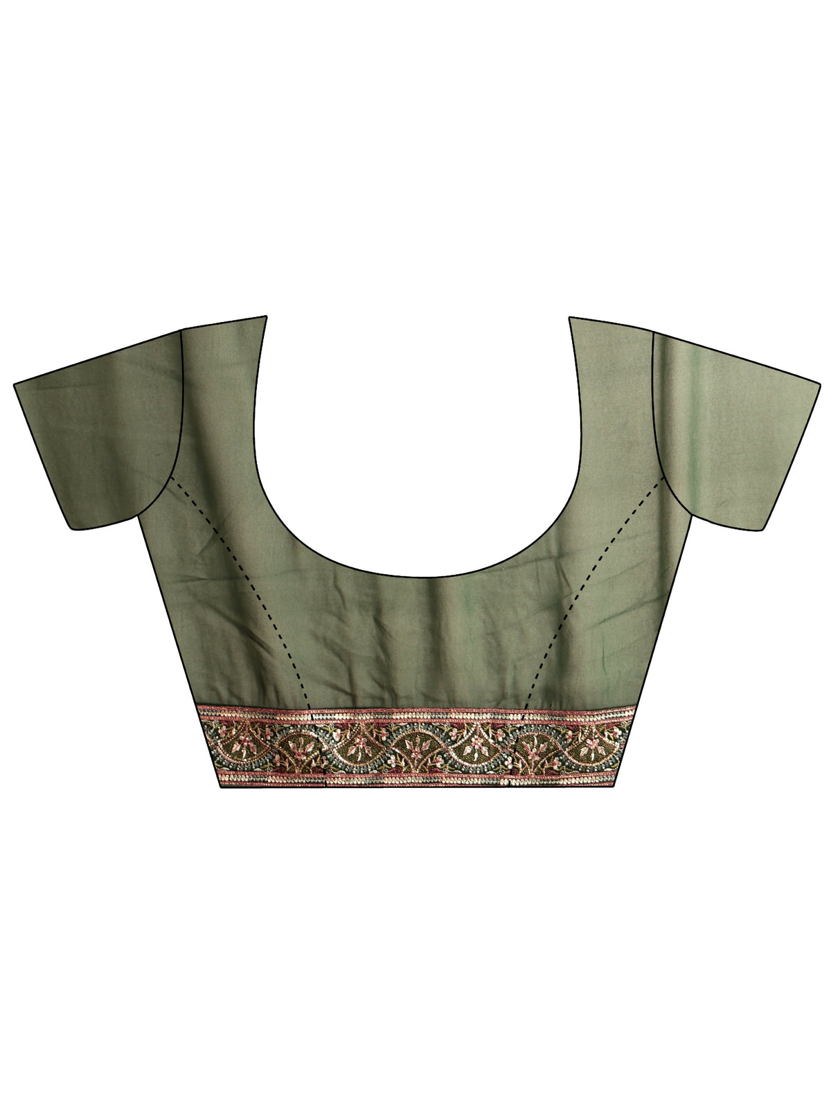 Anouk Art Bottle Green Embroidered Georgette Saree