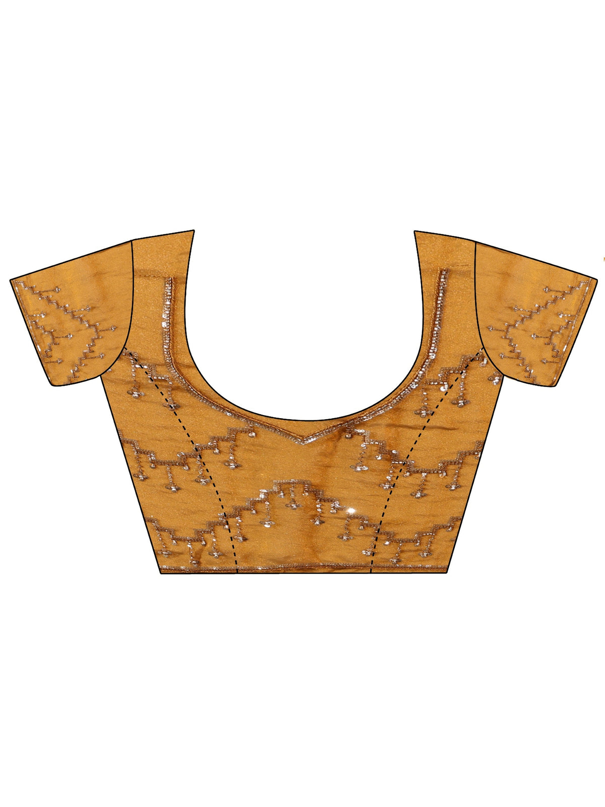 Anouk Art Rust Brown Embellished Tissue Saree