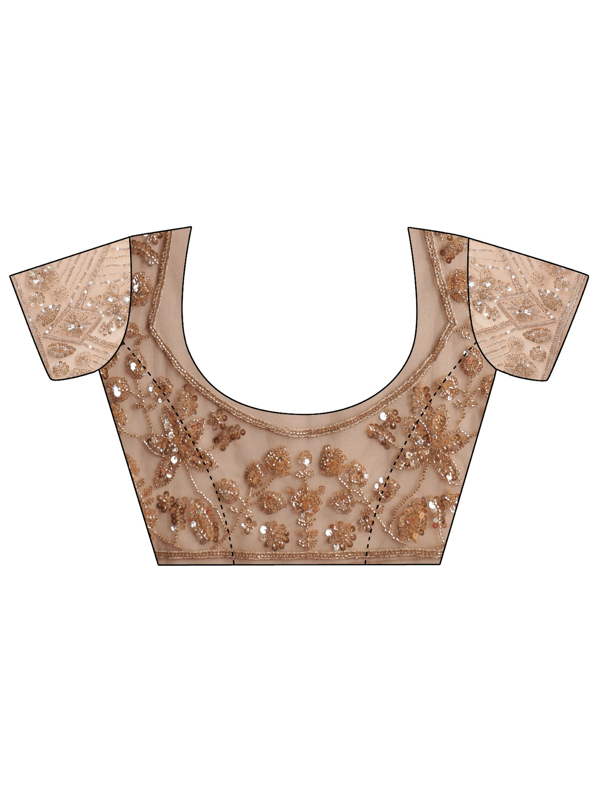 Anouk Art Taupe Embellished Net Saree