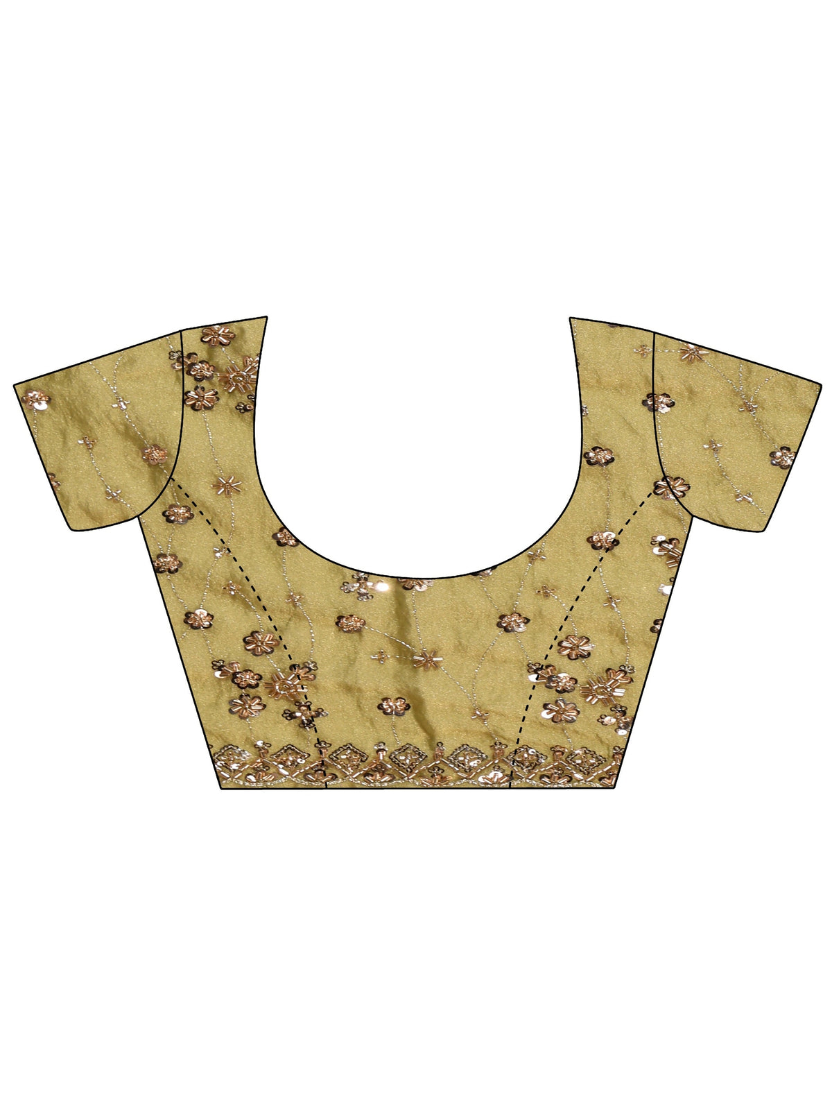 Anouk Art Olive Green Embellished Tissue Saree
