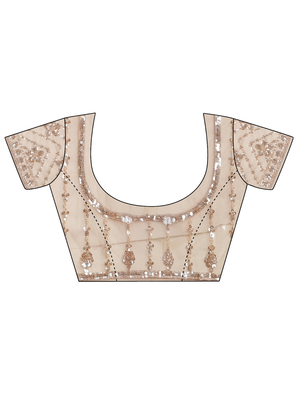 Anouk Art Cream Embellished Net Saree
