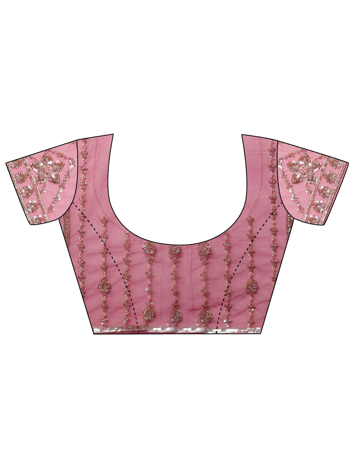 Anouk Art Magenta Pink Embellished Net Saree