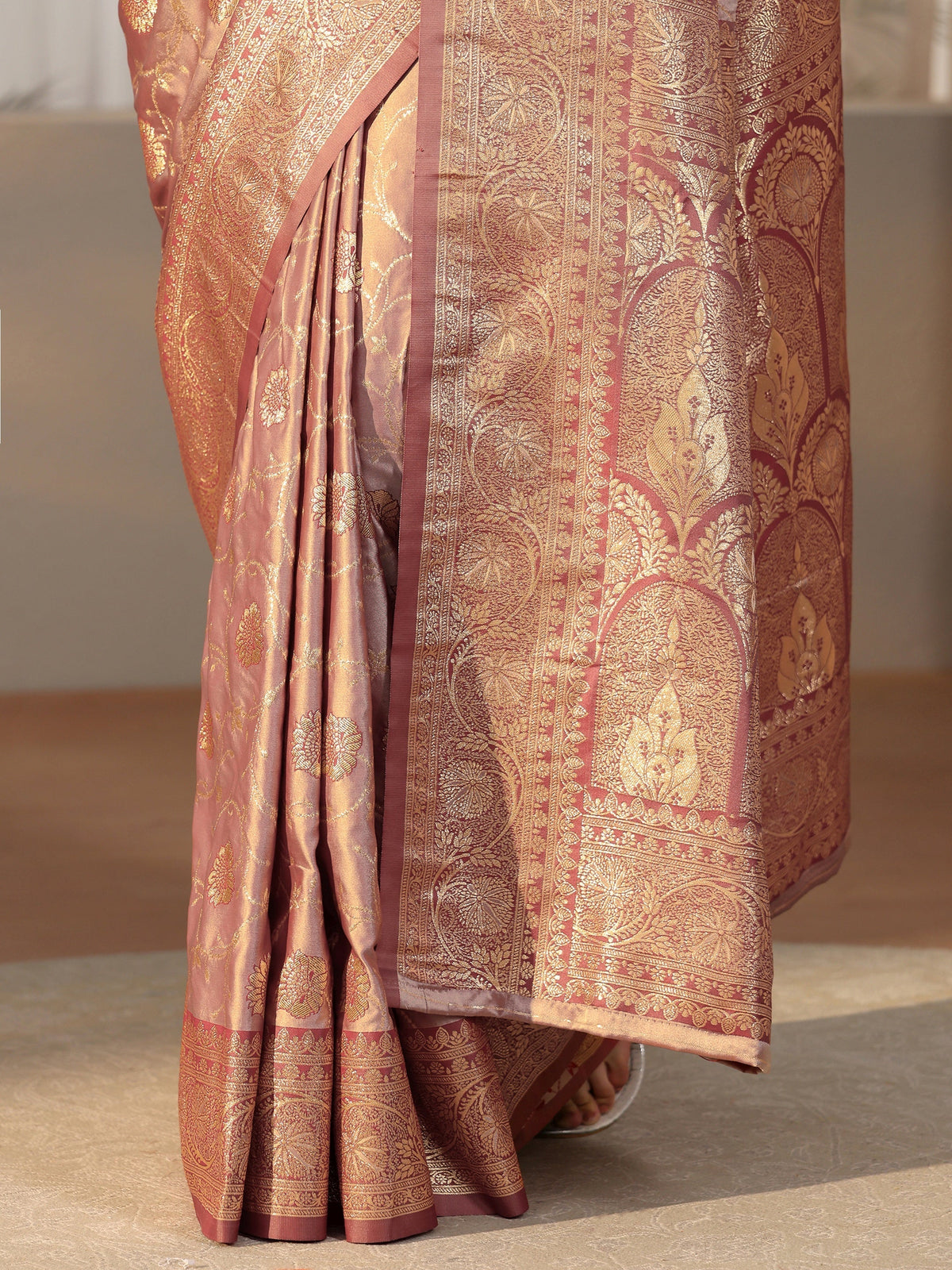 Anouk Mauve Banarasi Satin Saree