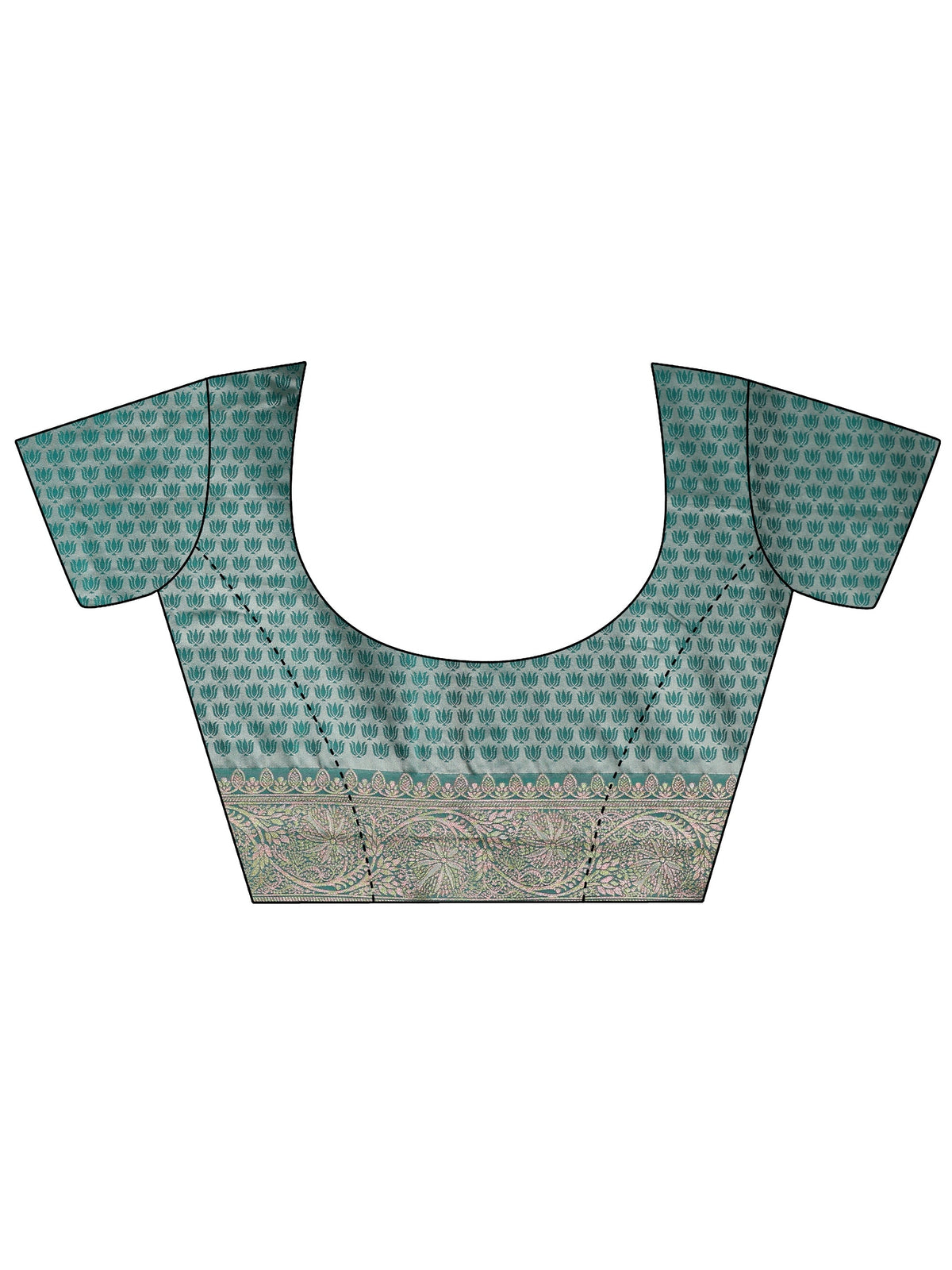 Anouk Sea Green Banarasi Satin Saree