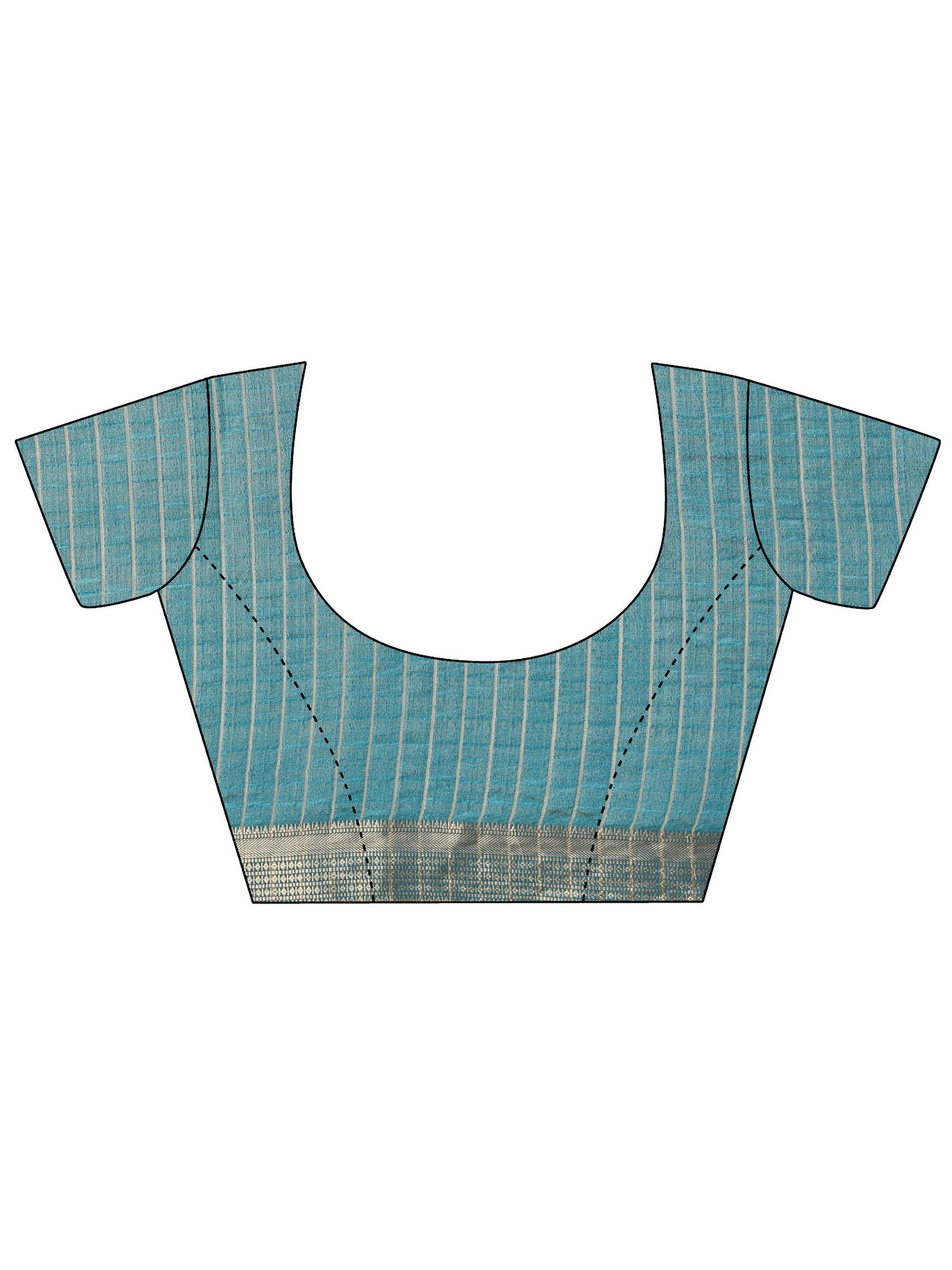 Anouk Aqua Blue Peacock Motif Chanderi Silk Saree