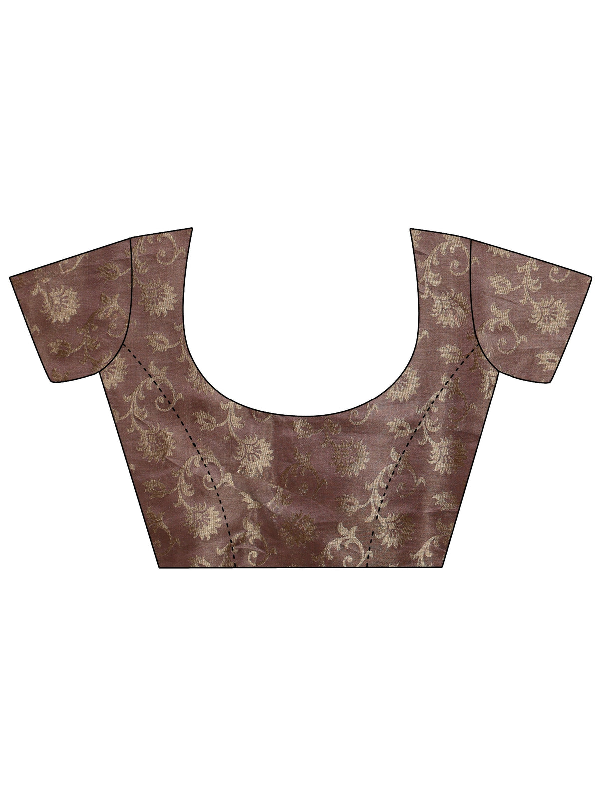 Anouk Brown Floral Printed Chiffon Saree