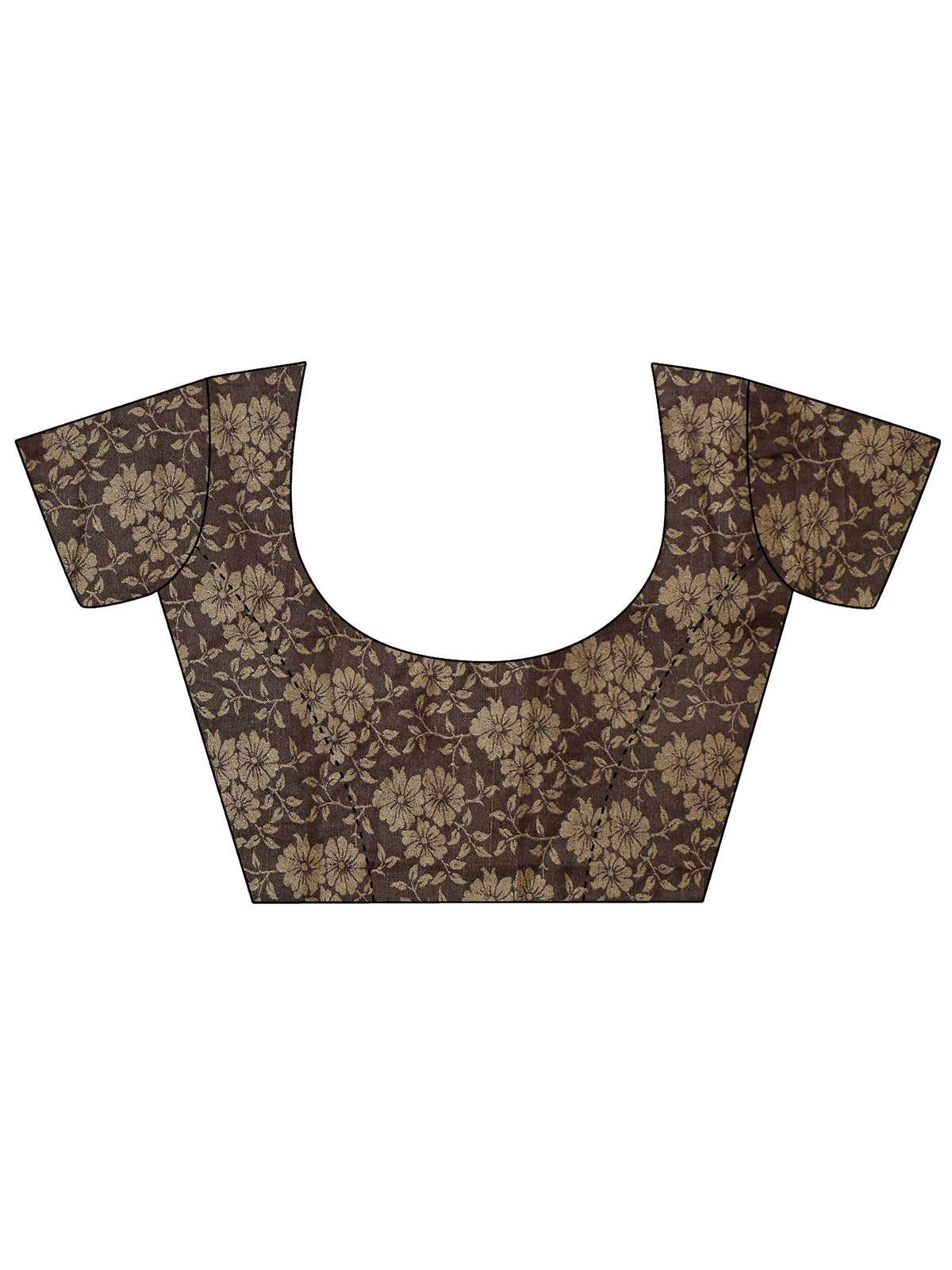 Anouk Chocolate Brown Floral Printed Chiffon Saree
