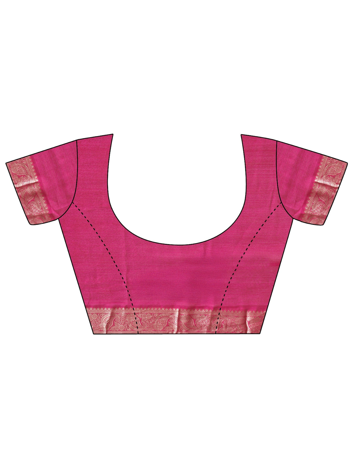 Anouk Pink Striped Chiffon Saree with Paisley Border