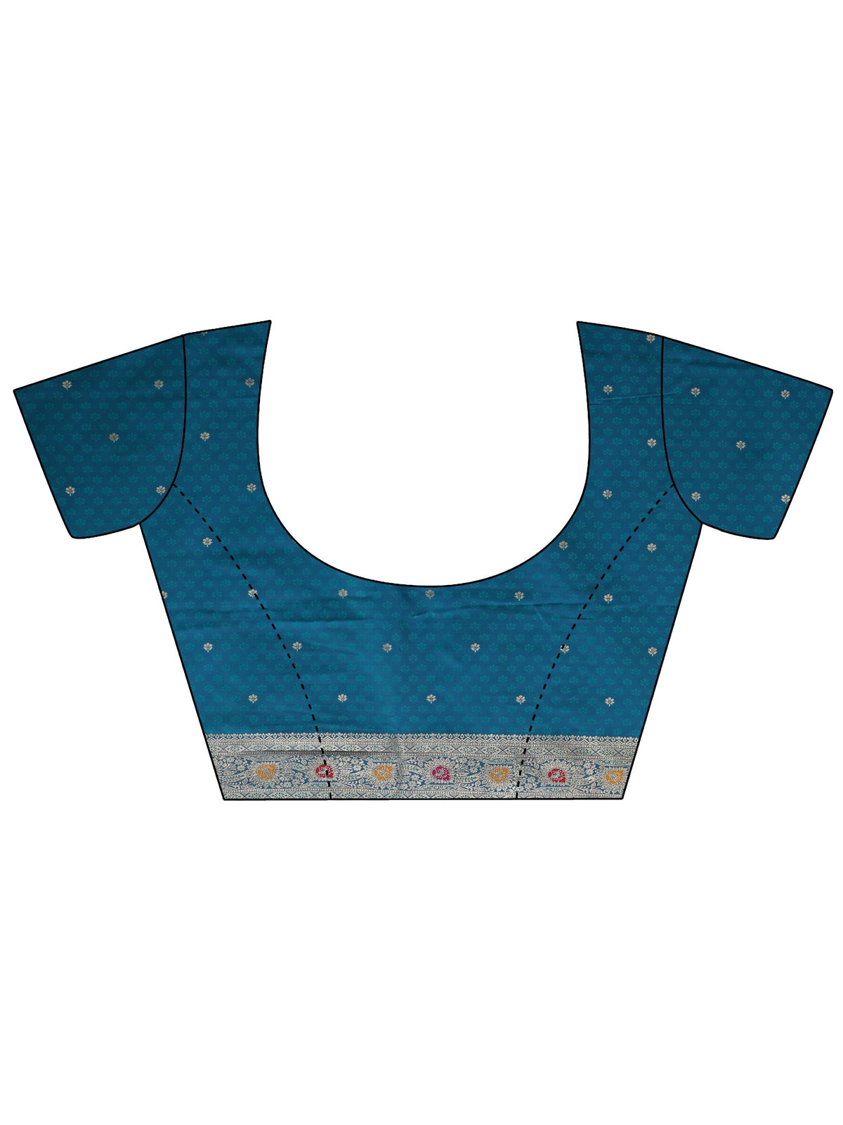 Anouk Teal Blue Banarasi Silk Blend Saree