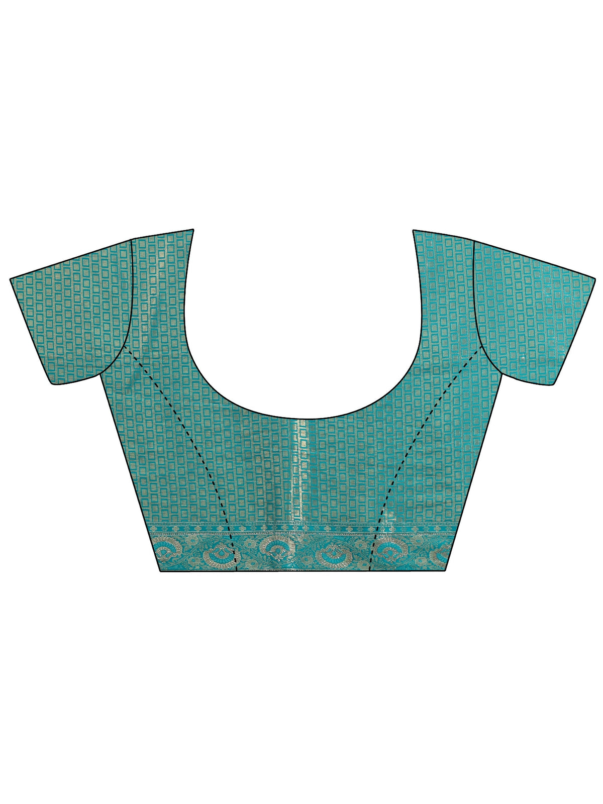 Anouk Sea Green Floral Woven Silk Blend Saree