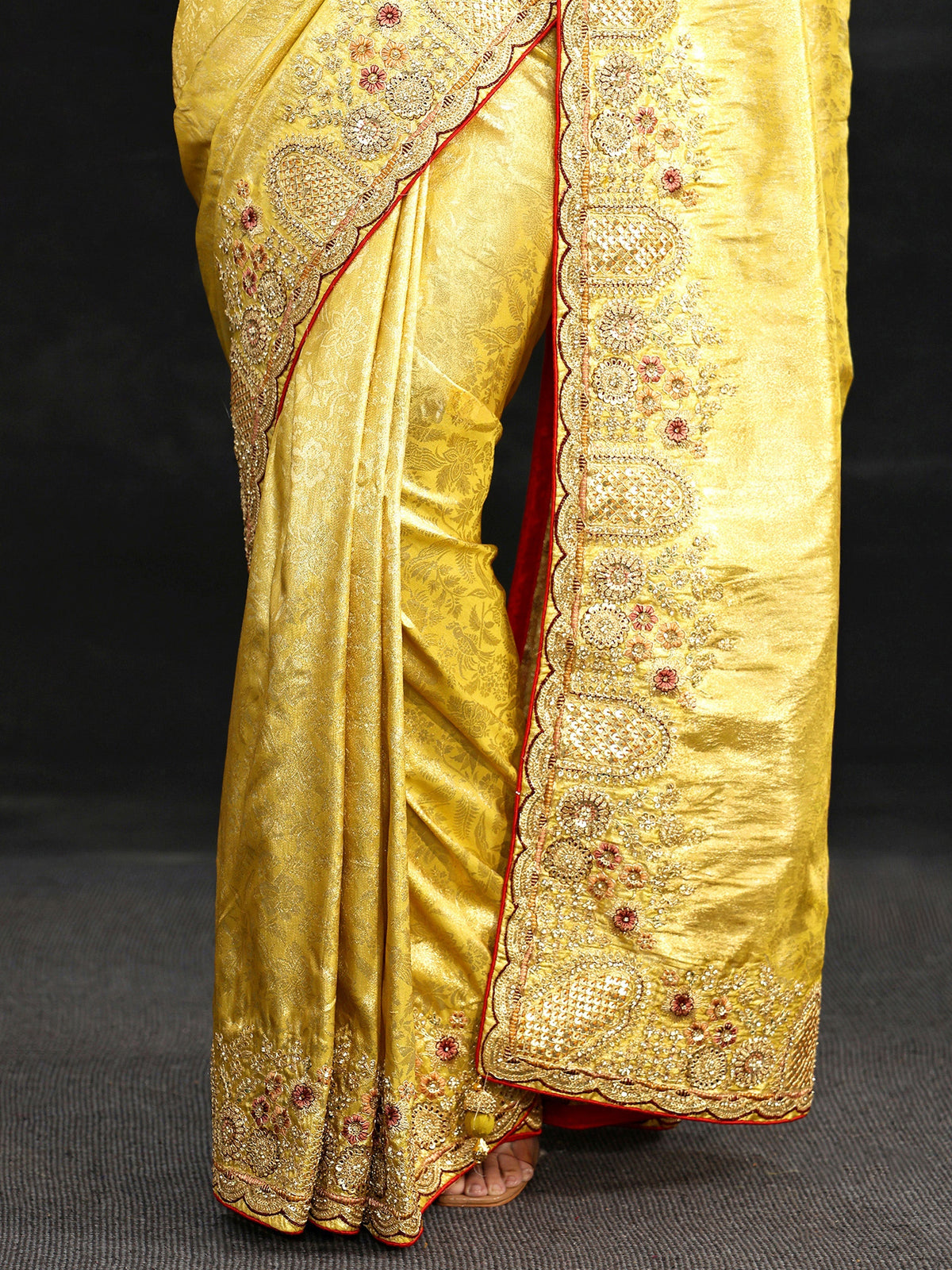 Anouk Art Green Woven Design Silk Blend Saree with Embellished Border
