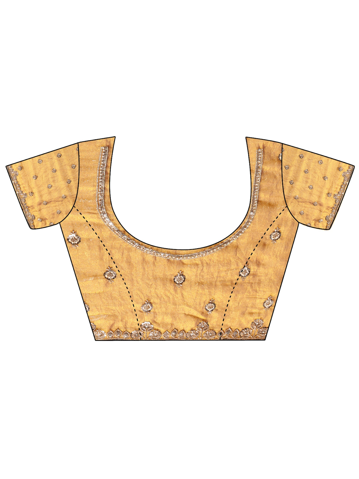 Anouk Art Mustard Tissue Saree with Sequin Embellished Border